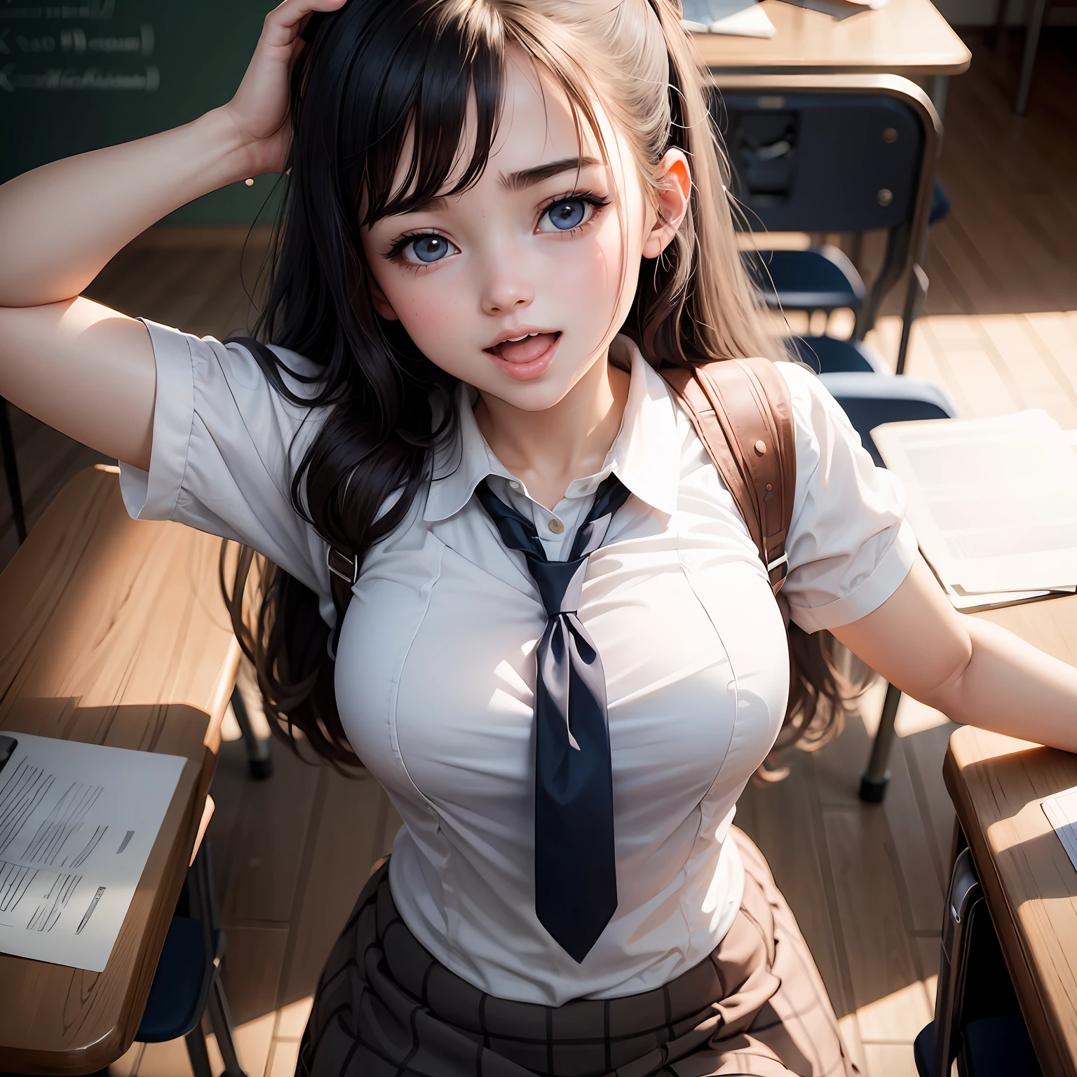 The awakening of a young and beautiful girl,Orgasm student,Young lady schoolgirl enthusiastic --auto