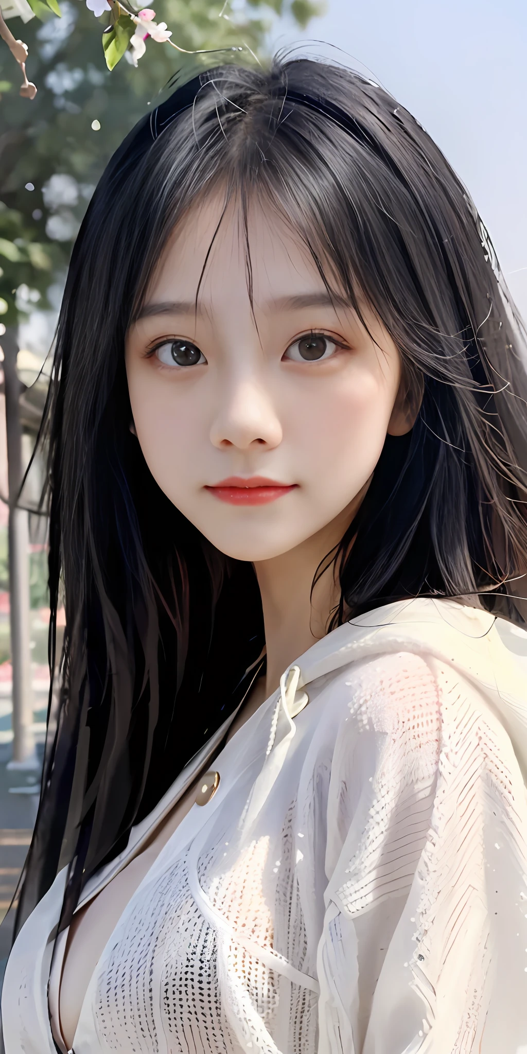 (1girll:1.3), 独奏, (((very vey very detailed face))),((very detailed eyes and faces))),beatiful detailed eyes,Body parts__,offcial art,Unified 8k wallpaper,ultra-detailliert,Beautiful and beautiful,big breasts beautiful,tmasterpiece,best qualtiy,primitive,tmasterpiece,ultra fine photos,best qualtiy,超高分辨率,photorealistic realism,rays of sunshine,full-body portraits,stunningly beautiful,,dynamicposes,Goose egg face,Peach blossom eyes,年轻,Simple and kind,The humble look in the eyes makes one can't help but profane,Bigchest,Vibrant eyes,(From the front side), Very detailed campus background with grass and trees, 详细的脸,detailed complex busy background,Untidy,opulent,milkyW,highly detailedskin,Realistic details of skin,Visible pores,Clear focus,volume fog,8K UHD,digital SLR camera,high qulity,filmgrain,White skin of the,photo-realism,DL,A huge metropolis of the dystopia of the future, semi transparent,Realiy,Shen Youchu