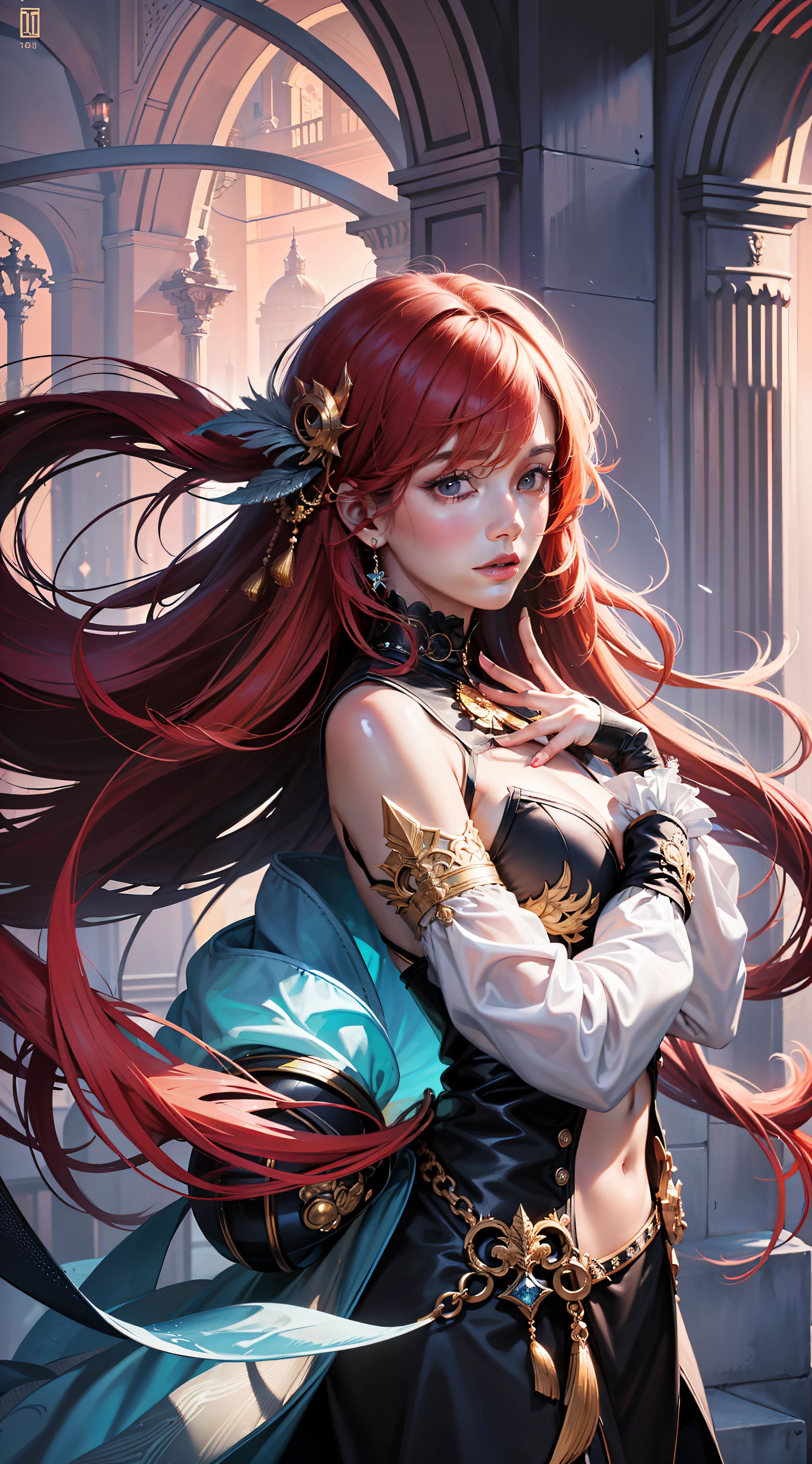 ((woman, close up shot, photorealistic )) true-to-life visuals, artistically refined,captivating beauty, dramatic contrasts, 8k wallpaper, absurdres, incredibly absurdres, 1girl, fantasy, colorful, red hair, looking at viewer,(masterpiece, top quality, best quality, official art, beautiful and aesthetic:1.2), (1girl:1.3), (fractal art:1.3), 4k, 8k, (highres), clear facial skin, (good lighting:1.1), ((highres))