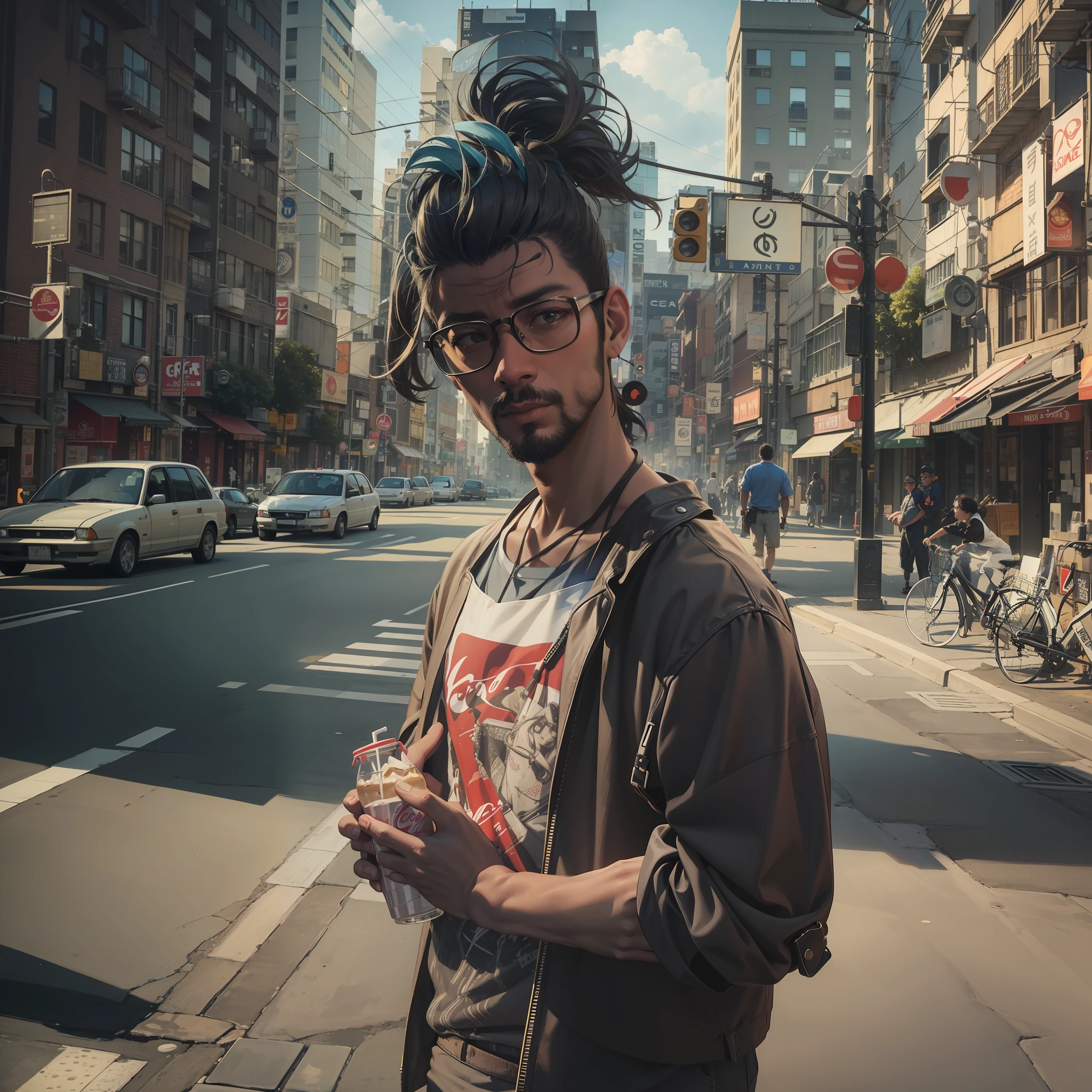 I'm the hippest jerk in town, with a Coke bottle in one hand,Holding a plastic straw in one hand Standing under a streetlight at an intersection,Put on a pose that thinks it's cool and look at people passing by maliciously,Thinking about how boring their lives are, I don't care what they see,I only care about my freedom, and I'm the hippest jerk in the city
But am I really free?? Am I also bound by this materialized society?? Am I also assimilated by this hypocritical culture? Am I also confused by this meaningless existence? I'm the hippest jerk in the city and the pathetic puppet?