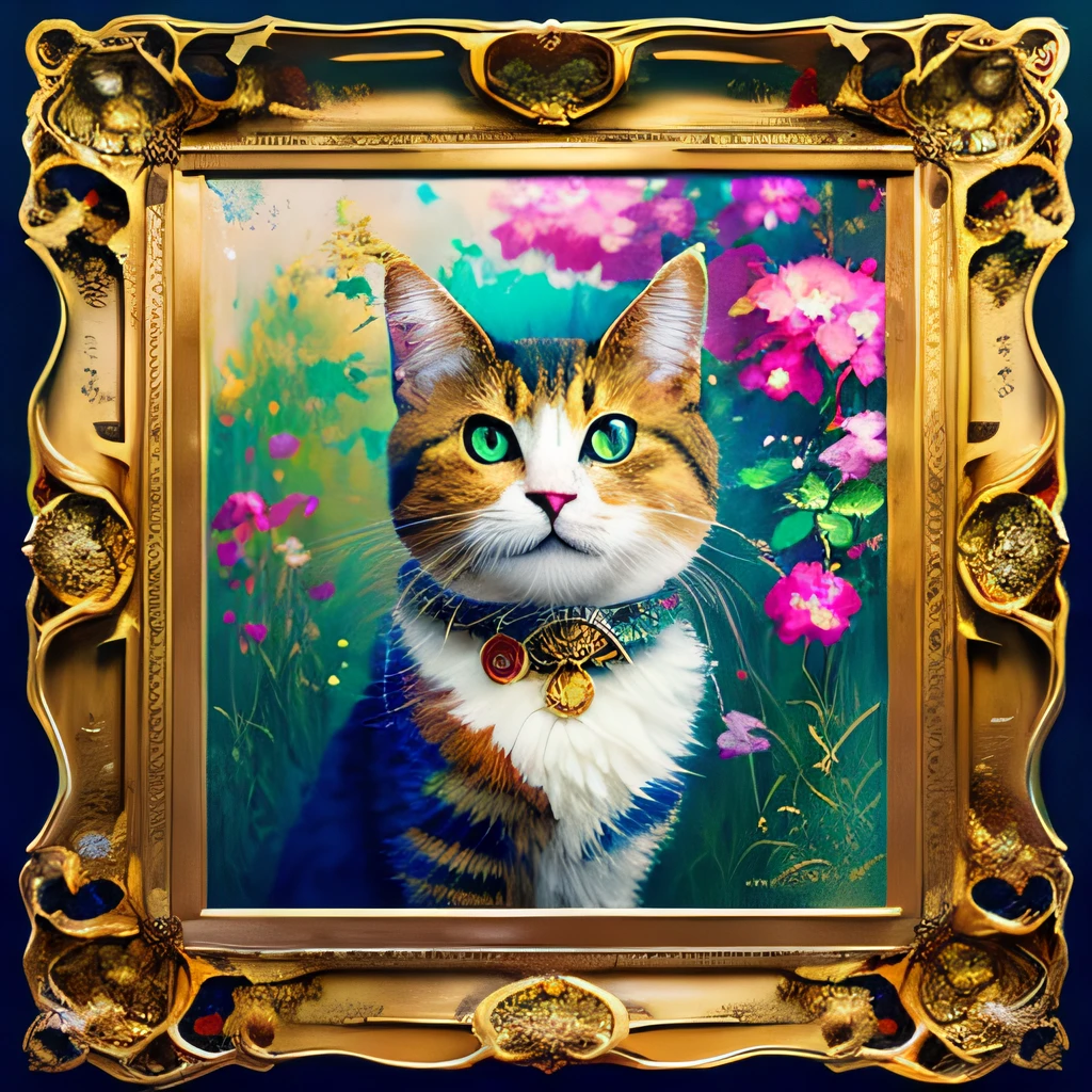 Cute scotland  cat in a Victorian cup, beautiful flowers around, bright, colorful, saturated, vintage, "art style that combines the elegance of line art with the vibrancy of watercolor wash. The artwork is highly detailed, with sharp focus and smooth transitions. The overall feeling is dynamic and highly polished, influenced by the works of Carne Griffiths, Wadim Kashim, and Carl Larsson. In the style of Carne Griffiths (for his intricate and flowing line work), Wadim Kashim (for his bold use of color and texture), Carl Larsson (for his light and airy compositions), and Pascal Blanche (for his hyper-realistic character designs and matte painting techniques). . The camera angle is dramatic and expressive, with the artwork capturing the essence of a matte painting concept art. The golden ratio is used to create balanced compositions, and the overall feeling is highly polished and elegant. This style is perfect for a production cinematic character render or an intricate artwork masterpiece, trending on CGSociety and Artstation., trending on artstation, sharp focus, studio photo, intricate details, highly detailed, by greg rutkowski