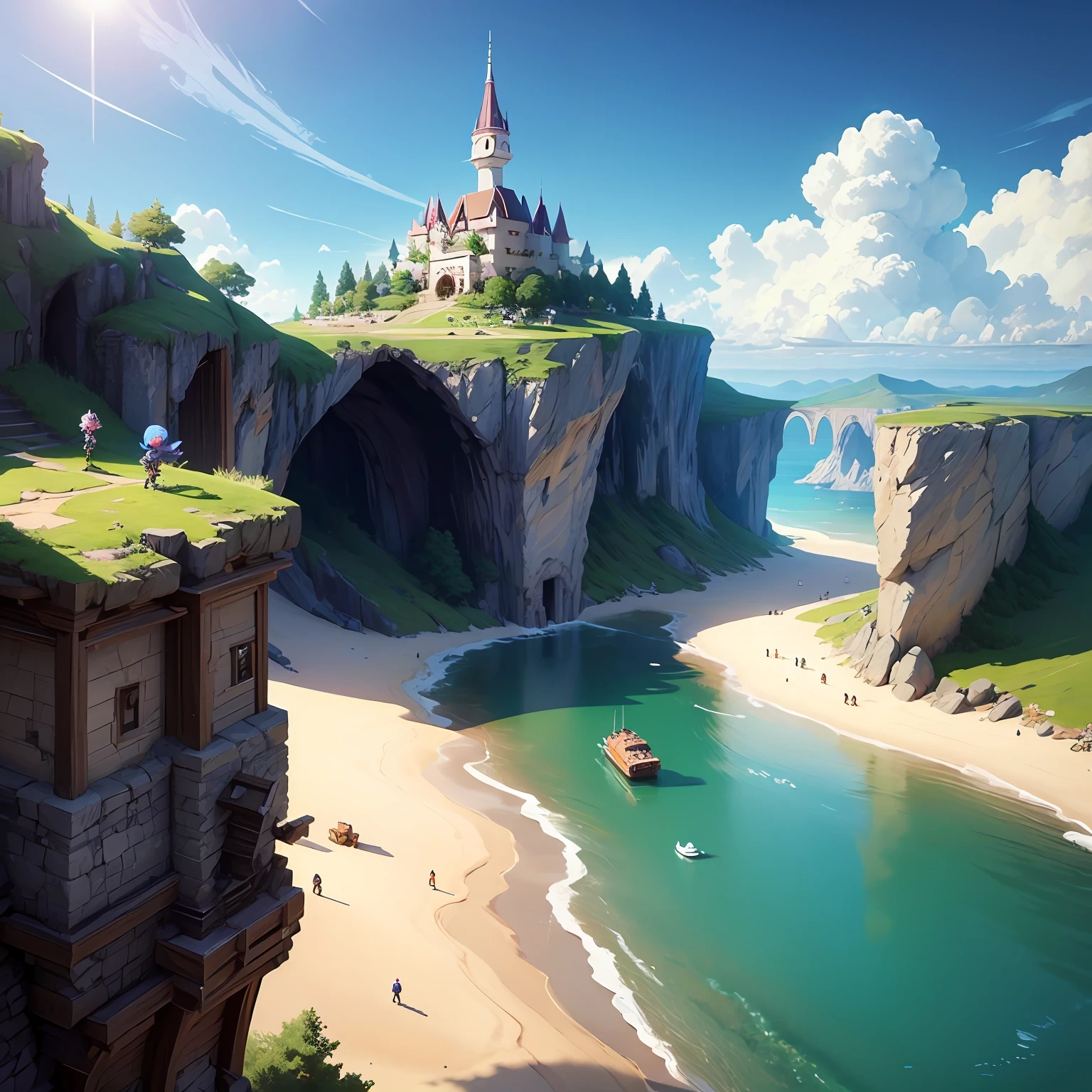 A logo、Simple composition、pixels、games、kawaii、animesque、POP、retro gaming、adventure、SF、Small number of people、Dragon quest --auto