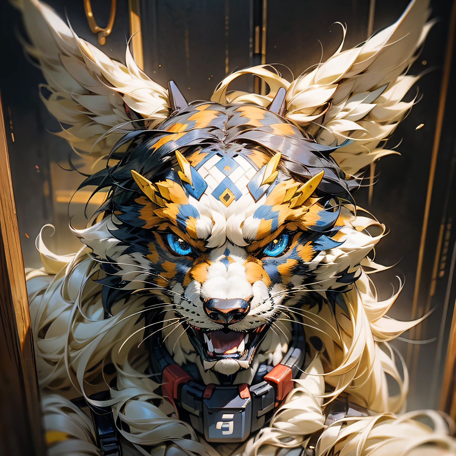 Types of dogs,mechs,Transformers,high qulity、Detailed pubic hair,复杂,multi-part