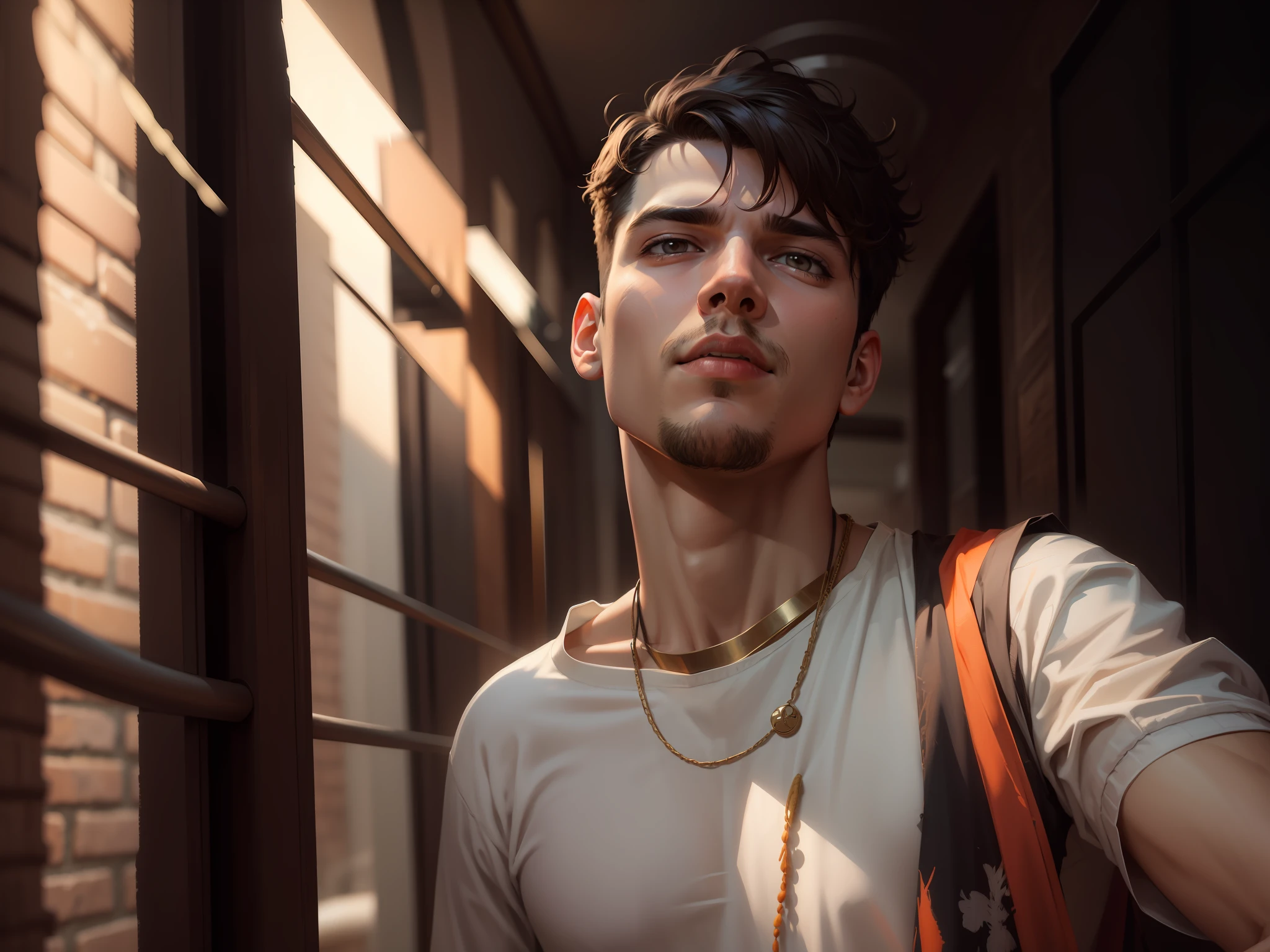 Handsome boy and colour background. 8k resulation