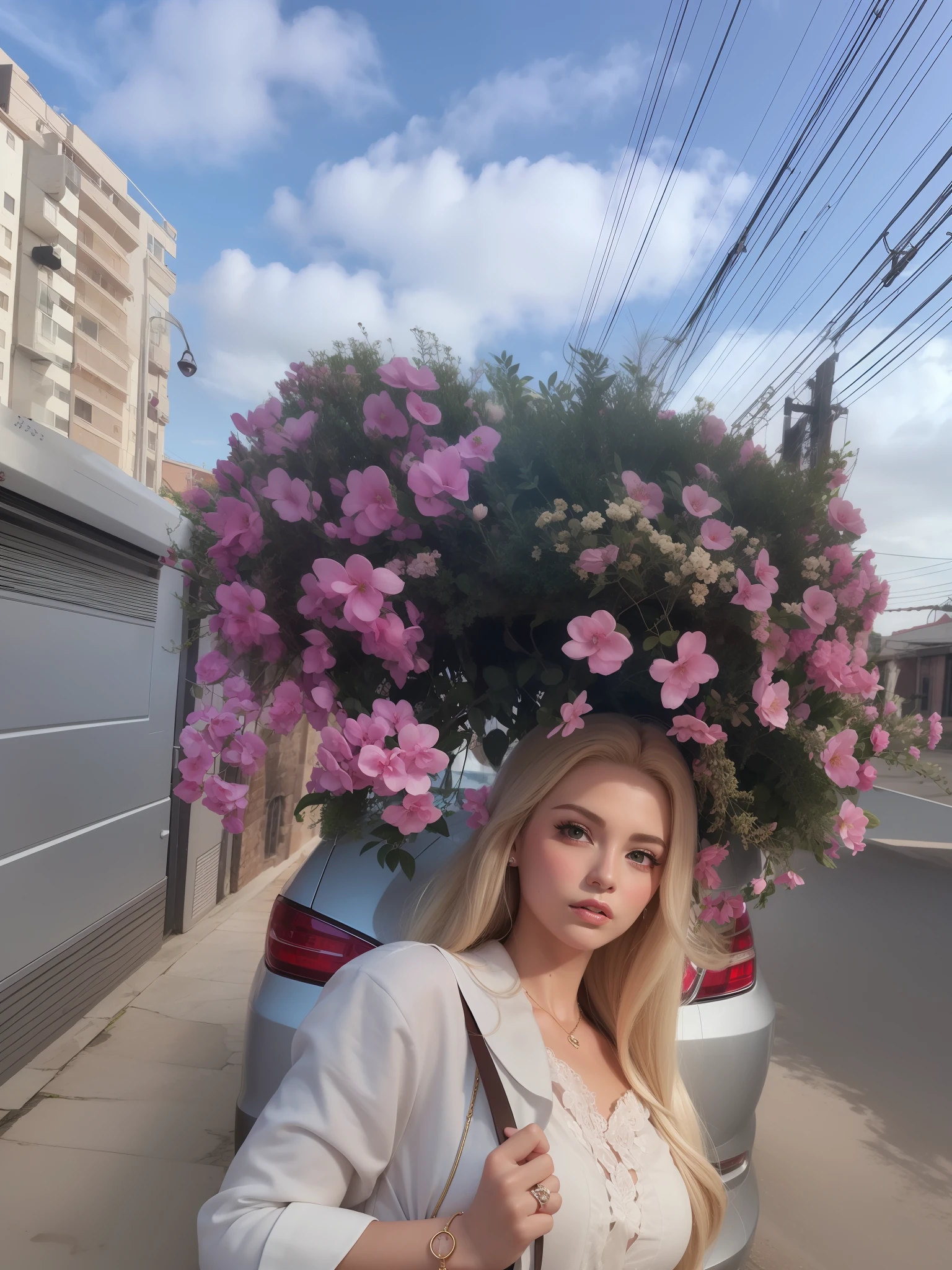 Uma Barbie toda de rosa, realista, 8k, detalhes intrincados