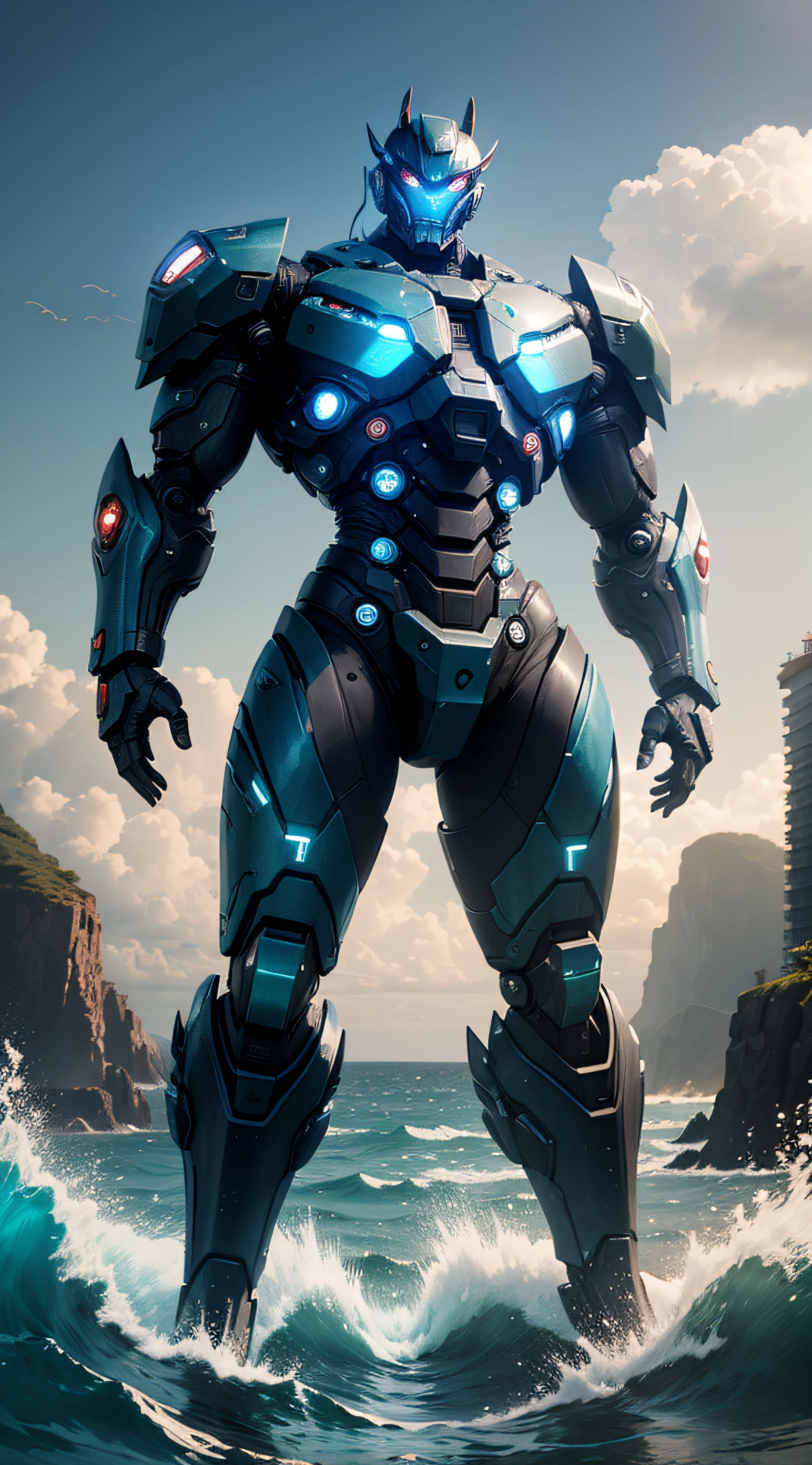 Pacific Rim,Humanoid mech,Fight monsters,In the sea,Super Monster