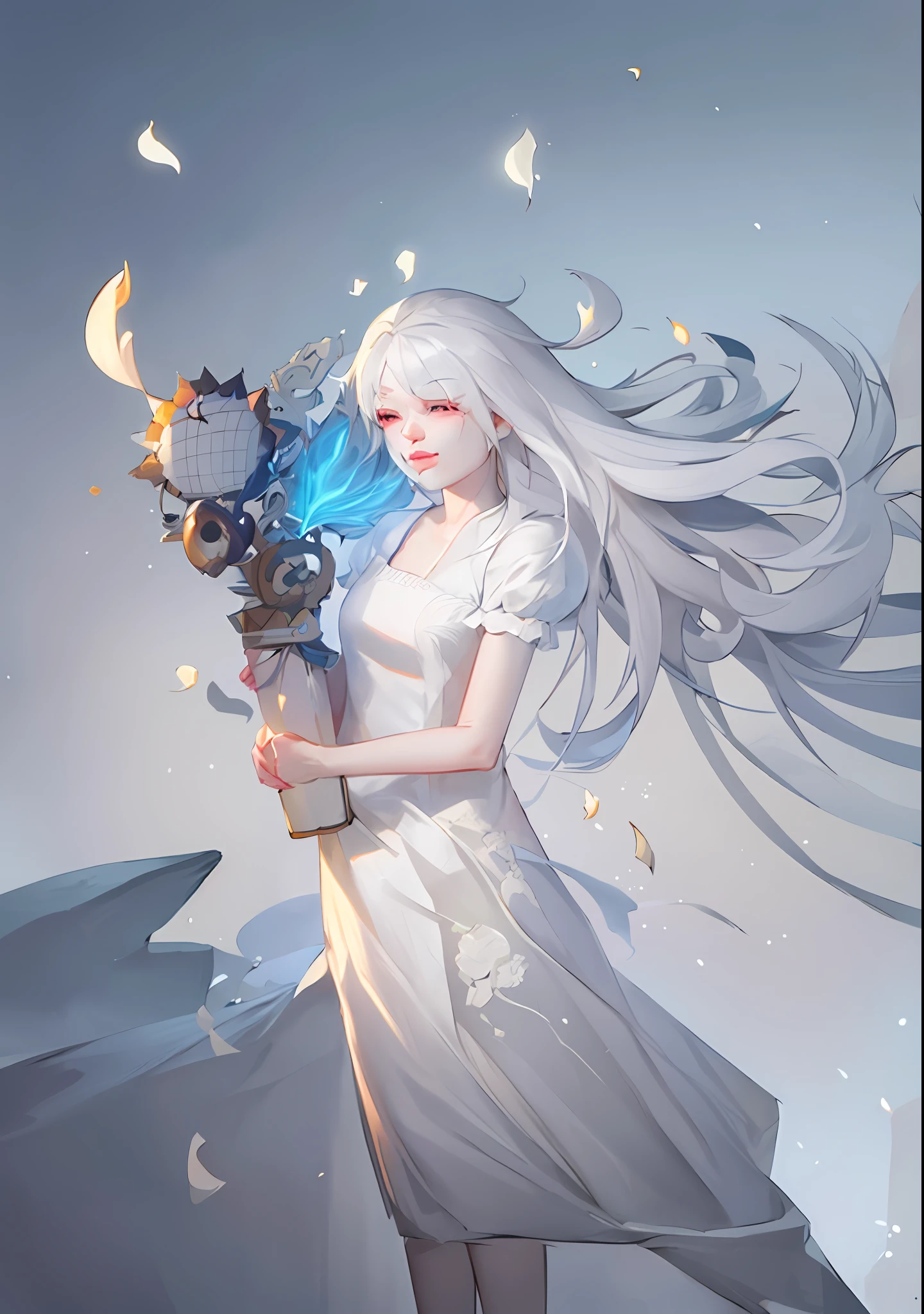 a close up of a woman with white hair and a white mask, beautiful character painting, guweiz, artwork in the style of guweiz, white haired deity, by Yang J, epic exquisite character art, stunning character art, by Fan Qi, by Wuzhun Shifan, guweiz on pixiv artstation