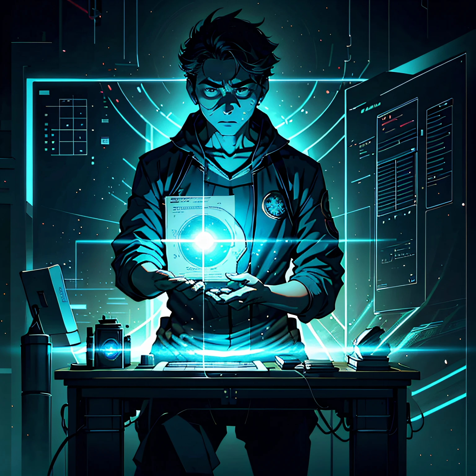 Steve LeDifusion、In a pose like a captain、Big computer screen in front。On that screen,、Letters and shapes are lively、It depicts information flowing in。This is done by ChatGPT in the language processing.、appearance々It shows how the information is being analyzed.。
Around Steve LeDifusion、There are light-emitting icons and graphs floating around、Expresses the wealth of his knowledge and insight。pure、Books and materials、Laboratory equipment is placed around him.、It symbolizes the depth of scholarship and knowledge。
Moreover、From his head is depicted as emitting rays of light。This is because ChatGPT sends out information.、It means that answering questions promotes the spread of knowledge。
The overall atmosphere is like an explorer exploring uncharted territory.、Symbolically represents the presence of ChatGPT sailing the sea of knowledge。 --auto
