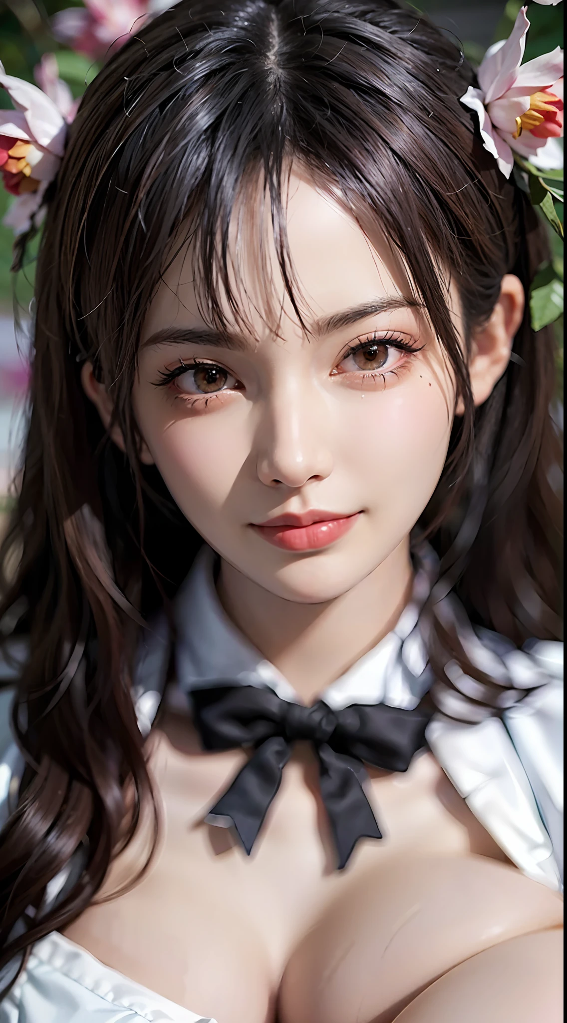 Black hair, (long hair), black eyes, (glowing eyes), (white thighs: 1.2), orgasmic face, seduction, eroticism, seductive look, black face, charming, blush, shy, disgusted, disgusted, (medium), played badly, looking at someone, oh hey face, comfortable, screaming, opening mouth, drooling, sexual convulsions, White skin, red, rosy face, sweat, wet body, color, alone, crying on the ground in school uniform, duck sitting, desire frustration, loneliness, caress, sexual pleasure, enduring pleasure, elk-off, attractive facial expression, (detail depiction of crying on the ground in school uniform), (duck sitting detail depiction front), detail depiction, bust (masterpiece), (close-up), (highest quality), very detailed, exquisite, beautiful, (close-up), (close-up), ( Beautiful girl), (collar, collar), (detailed pink areola nail: , (delicate depiction of skin), (voluminous skin: 1.4), 8k wallpaper in first-class CG quality, realistic, master level, masterpiece, portrait, center, display lens, beautiful Chinese and Korean mixed idol, (super detailed description face and face details), (blush), lip biting makeup, sweet smile, perfect facial features, red eyes, Blind band + hair above one eye, (ruby nail). fat_ Mons, Cameltou,