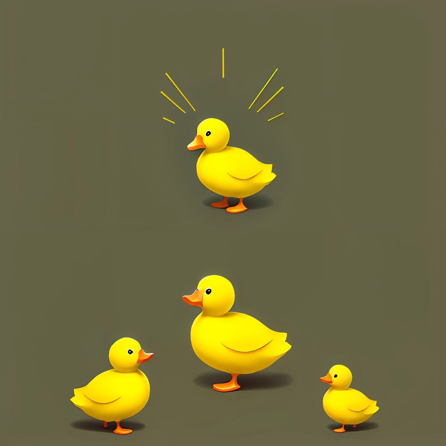 Little yellow duck simple lines