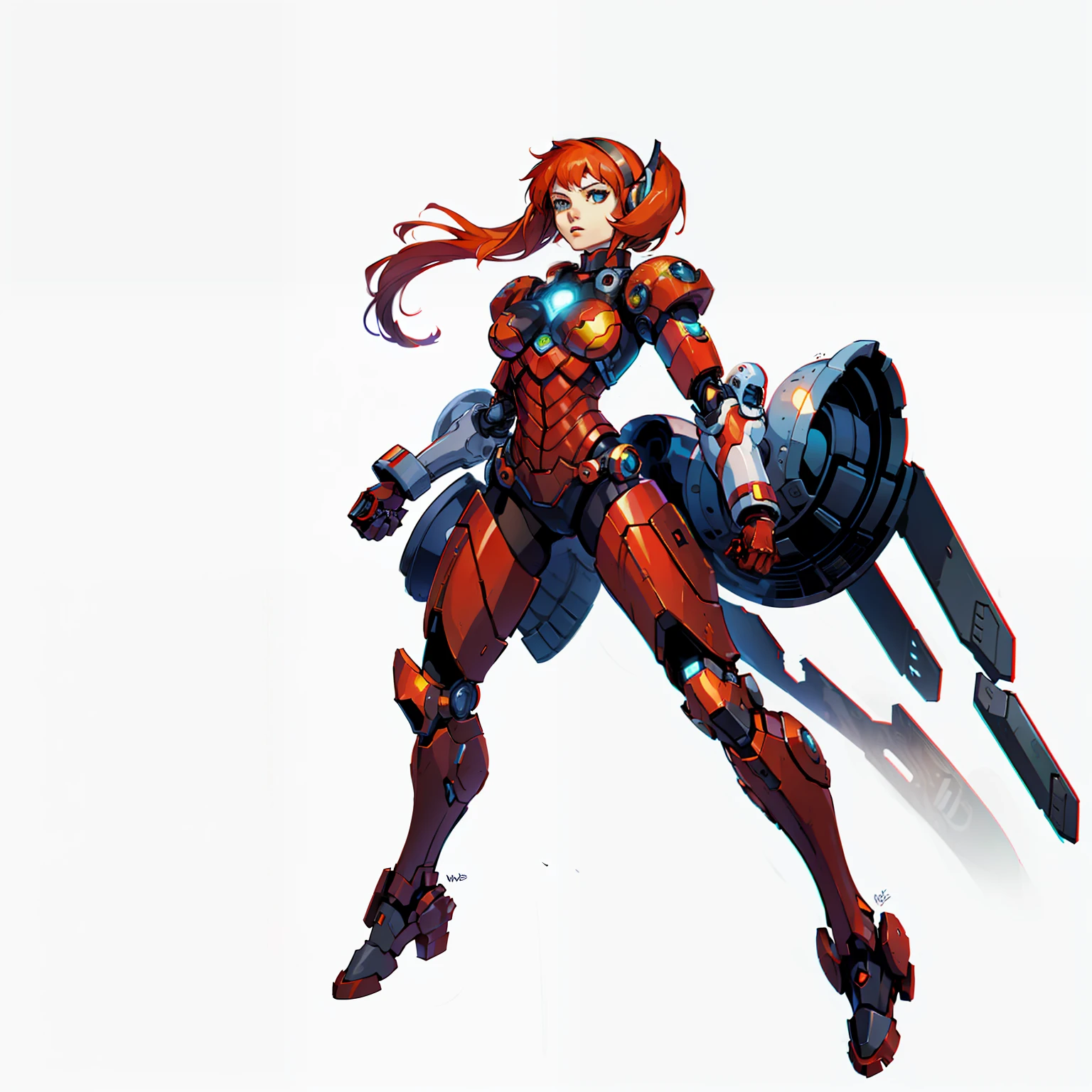 Iron lady, No background, White background, Full body shot, droid, --auto