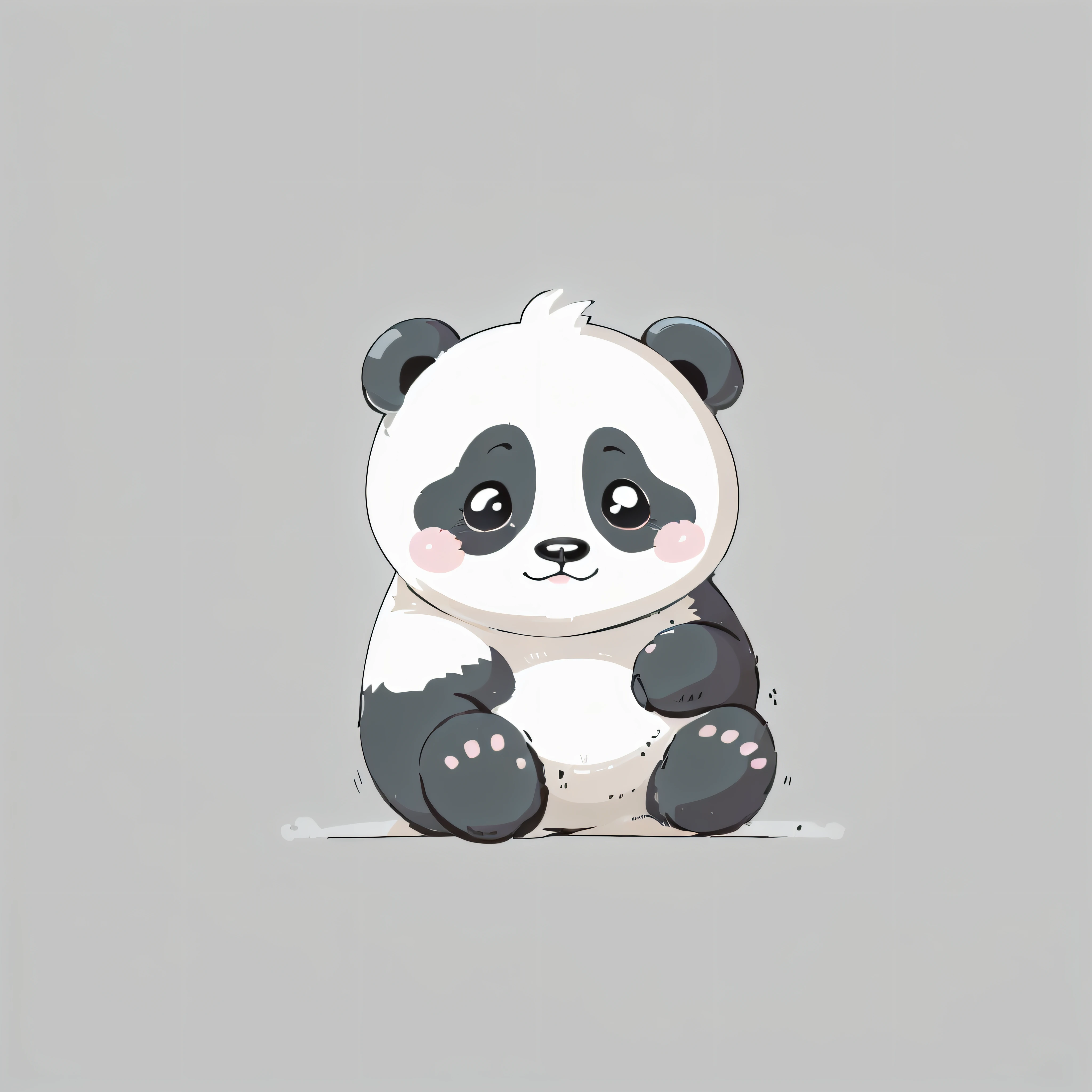 Adorable panda, immaculate white background.Cartoon Style, Flat Illustration Design.With soft lines and simple, rounded contours.The eyes are simple and large, possibly with dark pupils,and the mouth is represented by a simple curved line.Chibi size.Sweet and bright colors.Details are often simplified or omitted, emphasizing the cuteness of the overall form.