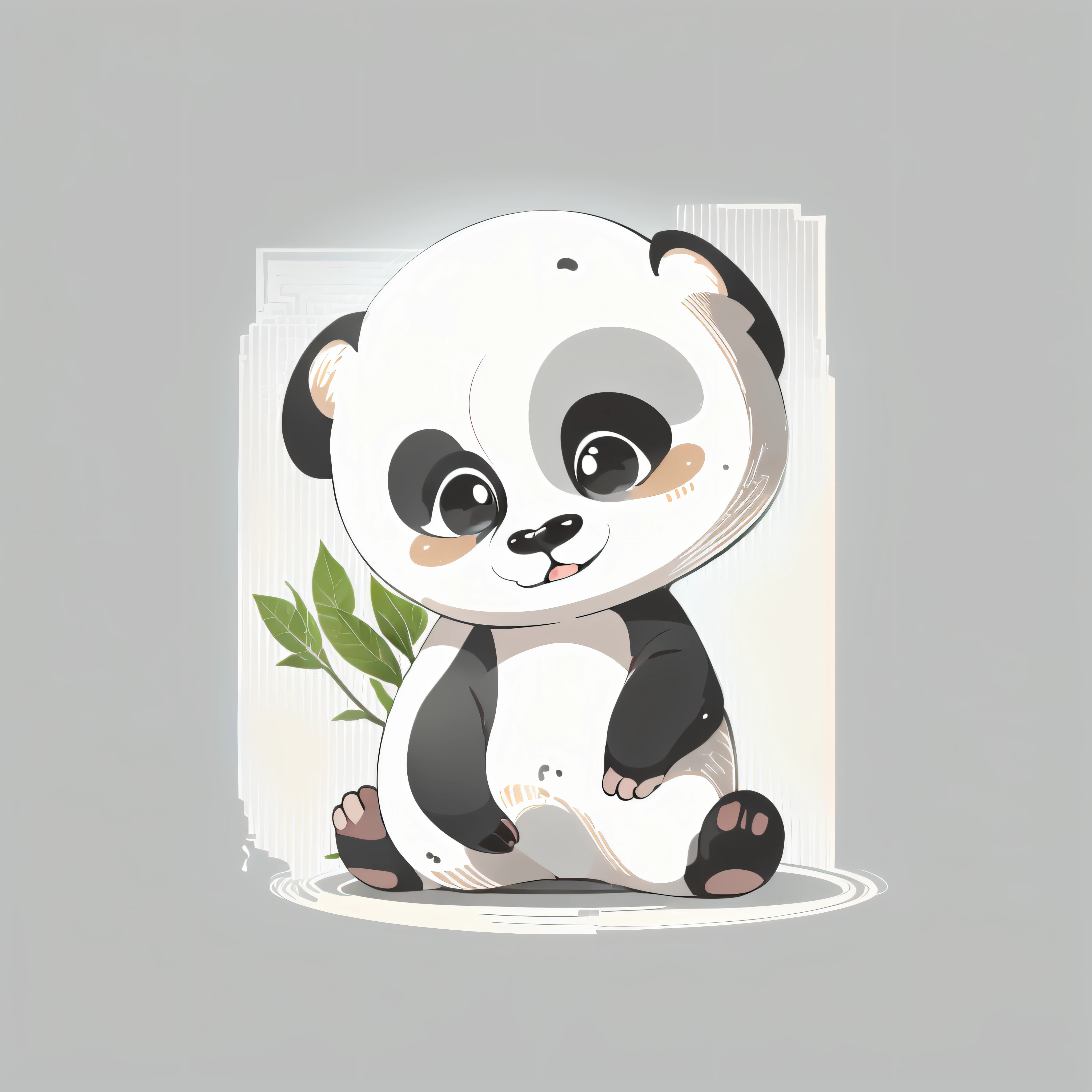 Adorable panda, immaculate white background.Cartoon Style, Flat Illustration Design.With soft lines and simple, rounded contours.The eyes are simple and large, possibly with dark pupils,and the mouth is represented by a simple curved line.Chibi size.Sweet and bright colors.Details are often simplified or omitted, emphasizing the cuteness of the overall form.
