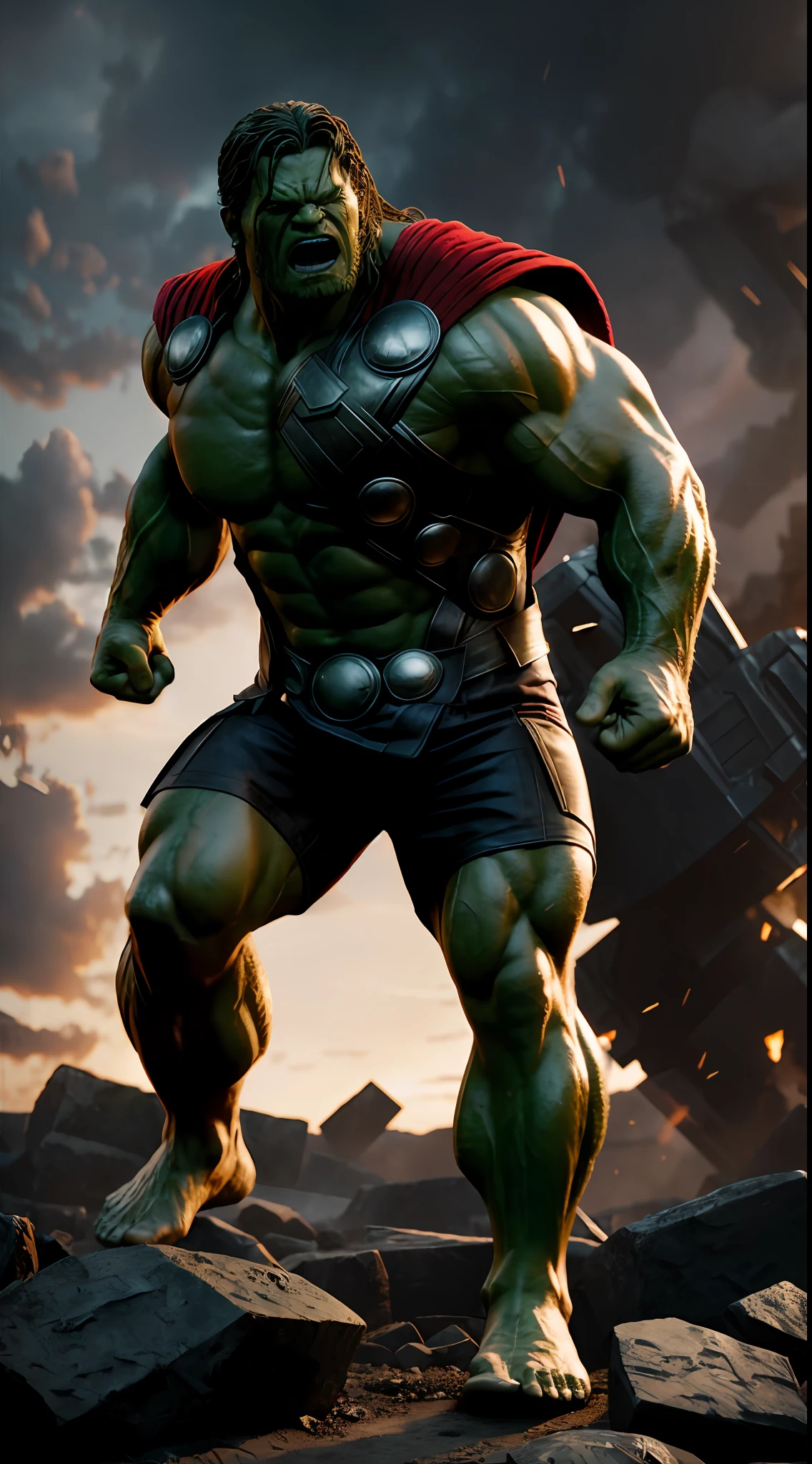 thor Hulk, octane render, unreal engine, highly detailed, intricate