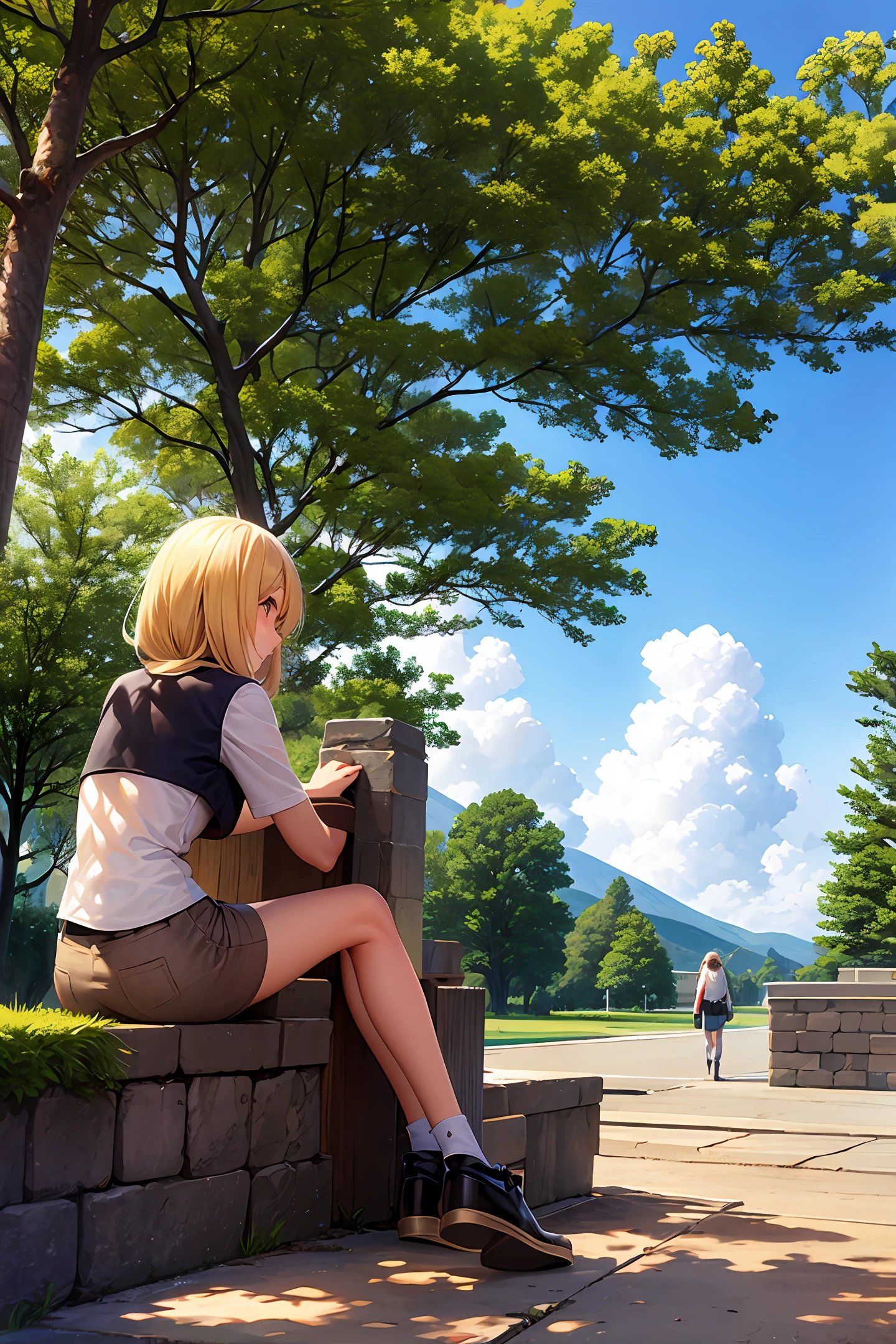 ancient wind，s girl，mont，Eau，The tree