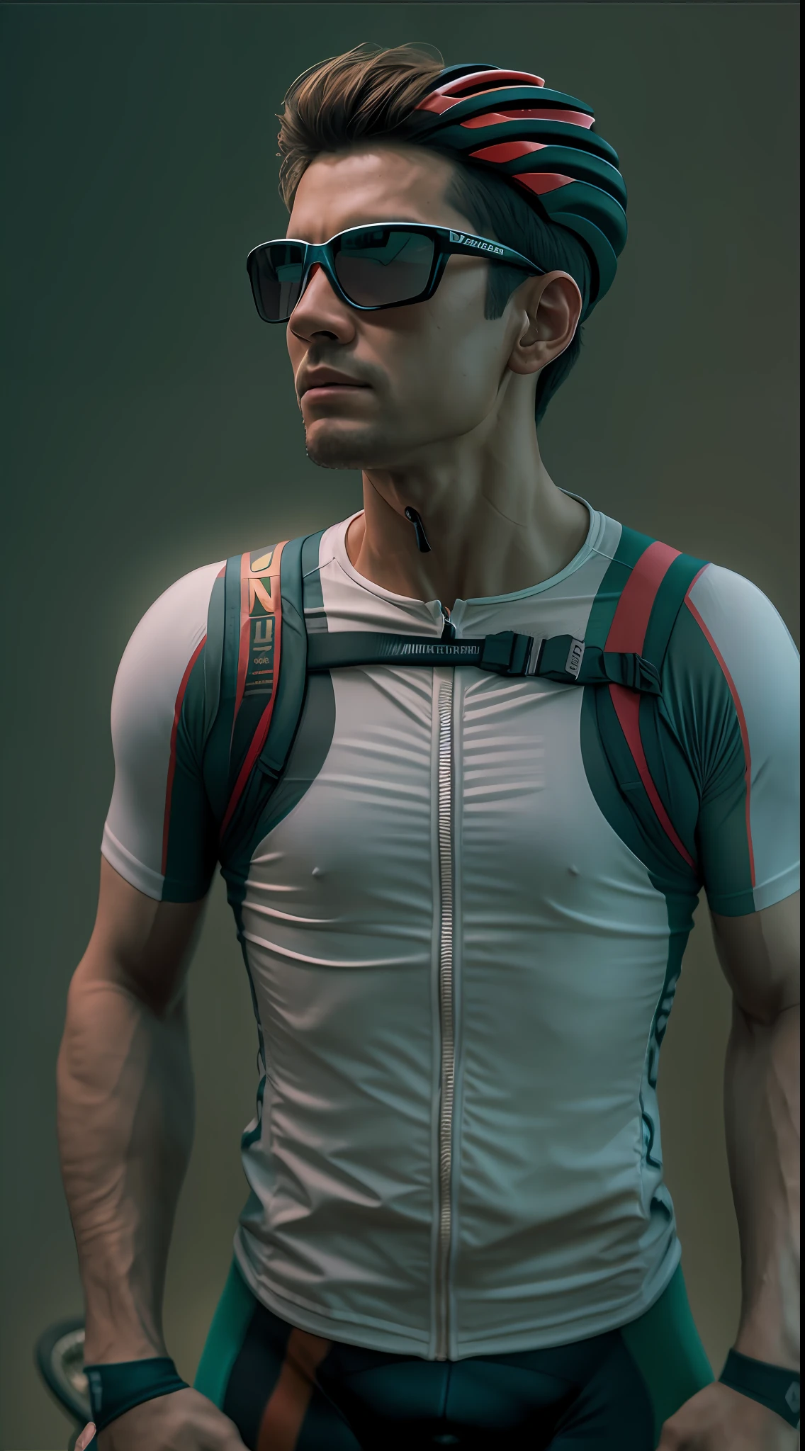 homem jovem, corpo inteiro, usando (((camiseta e bretelle de ciclismo))), ((magro)), fotografiarrealista, fotografia, obra-prima, realista, Realismo, renderizado, Alto contraste, arte digital, fotográficorealista, trend in Artstation 8k HD, High definition, circunstanciado, Realistic;, detalhada, textura da pele, hiperdetalhada, Textura realista da pele, armadura, melhor qualidade, ultra high-resolution, (fotografiarrealista: 1.4), alta resolução, detalhada, fotografia crua, sharp re, Nikon D850 Film Stock Photography 4 Camera Kodak Portra 400 Lens F1.6 colors rich hyper realistic texture dramatic lighting unrealengine trend in artstation cinestill 800, ..RAW.