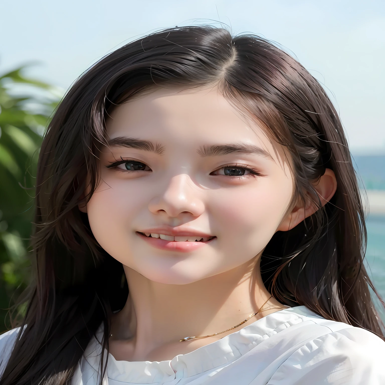 a close up of a woman with long hair and a white shirt, young lovely Korean faces, wan adorable korean face, beautiful Korean women, Korean face features, jaeyeon nam, Korean girl, Kim Do-young, portrait jisoo blackpink, cute korean actress, popular korean makeup, Beautiful young Korean woman, Korean symmetrical face, beautiful aesthetic face, Popular Korean makeup --auto