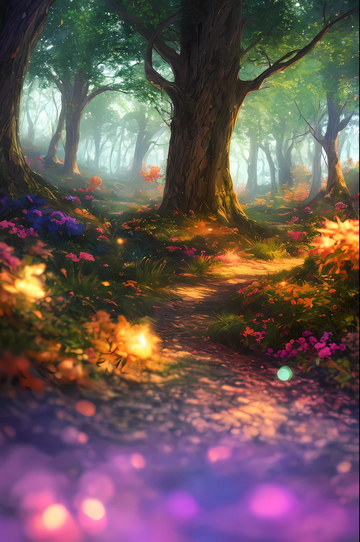masterpiece, best quality, high quality,extremely detailed CG unity 8k wallpaper, An enchanting and dreamy scene of a fantasy forest, with towering trees, glowing mushrooms, and hidden fairy glens, creating a sense of mystique and enchantment, artstation, digital illustration, intricate, trending, pastel colors, oil paiting, award winning photography, Bokeh, Depth of Field, HDR, bloom, Chromatic Aberration ,Photorealistic,extremely detailed, trending on artstation, trending on CGsociety, Intricate, High Detail, dramatic, art by midjourney
