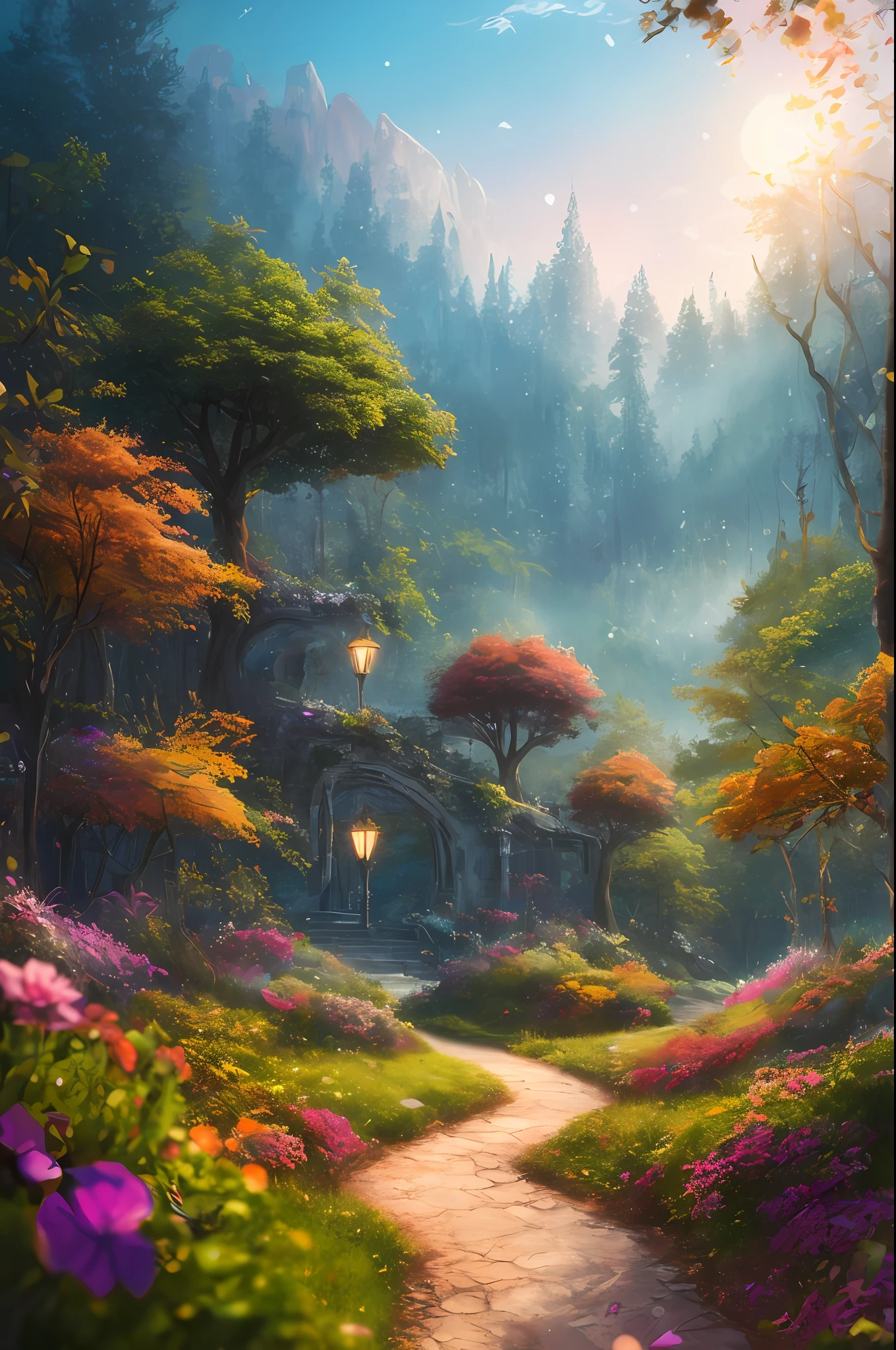 masterpiece, best quality, high quality,extremely detailed CG unity 8k wallpaper, An enchanting and dreamy scene of a fantasy forest, with towering trees, glowing mushrooms, and hidden fairy glens, creating a sense of mystique and enchantment, artstation, digital illustration, intricate, trending, pastel colors, oil paiting, award winning photography, Bokeh, Depth of Field, HDR, bloom, Chromatic Aberration ,Photorealistic,extremely detailed, trending on artstation, trending on CGsociety, Intricate, High Detail, dramatic, art by midjourney