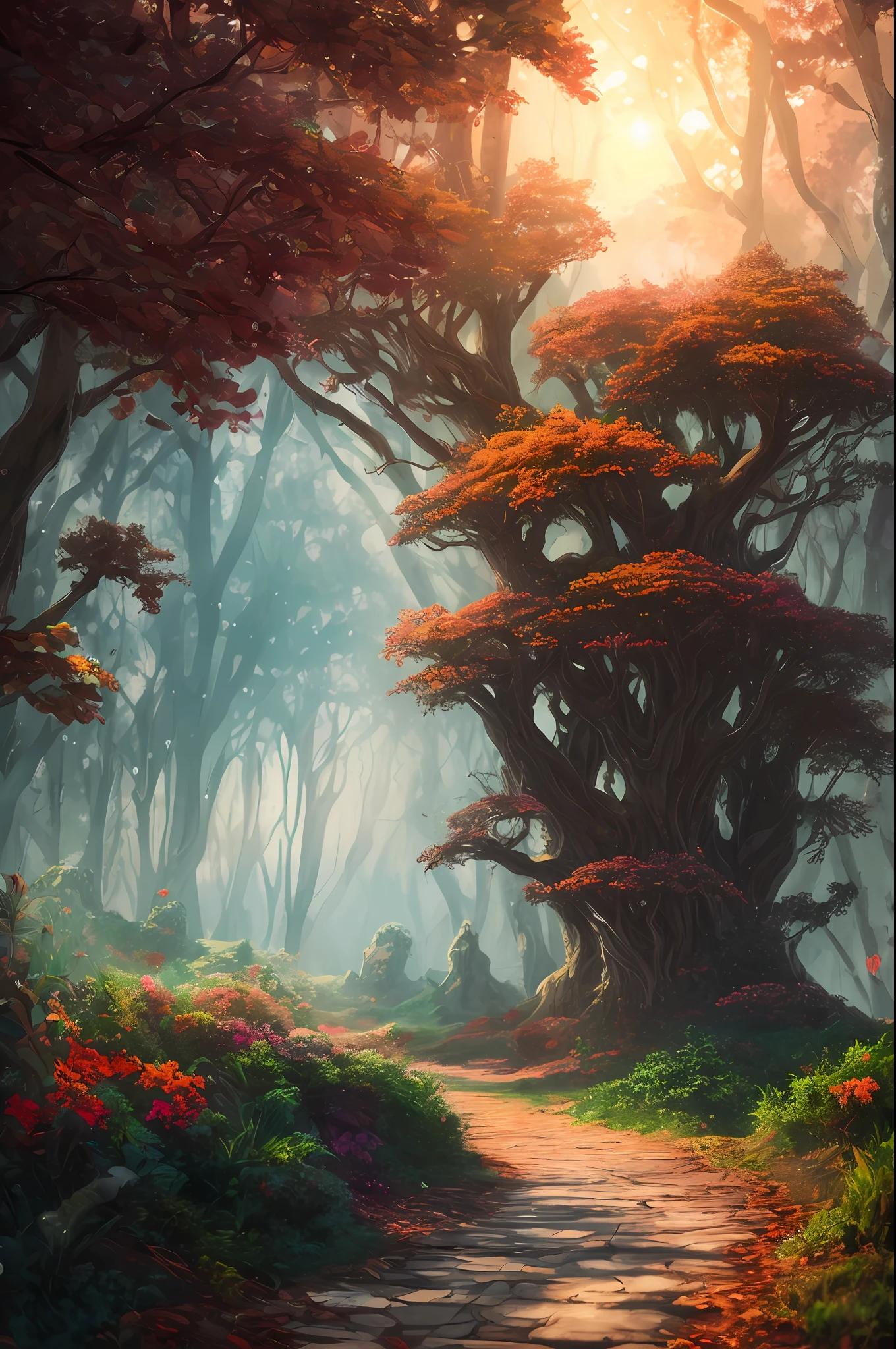 masterpiece, best quality, high quality,extremely detailed CG unity 8k wallpaper, An enchanting and dreamy scene of a fantasy forest, with towering trees, glowing mushrooms, and hidden fairy glens, creating a sense of mystique and enchantment, artstation, digital illustration, intricate, trending, pastel colors, oil paiting, award winning photography, Bokeh, Depth of Field, HDR, bloom, Chromatic Aberration ,Photorealistic,extremely detailed, trending on artstation, trending on CGsociety, Intricate, High Detail, dramatic, art by midjourney