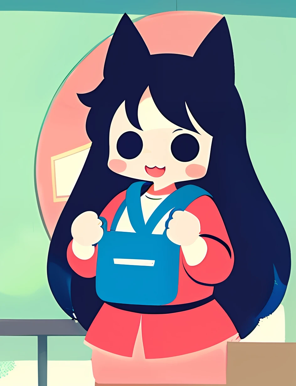 Anime girl with long hair and red dress holding a knife, Ayaka Genshin impact, , anime moe art style,Manga art style,, Anime art style, anime girl with cat ears,In a Japanese anime style, High-quality fanart, anime cat, in the afternoon,ssmile,Fluttering hair,Natural light,perfect bodies,Delicate facial features,,lovely art style,Cute detailed digital art,animeaesthetic,Cute anime,High quality anime art style,Anime art style,Lovely detailed artwork,Soft anime illustration,cute artwork,High-quality doujin art,illustrated anime,catss,bookbag