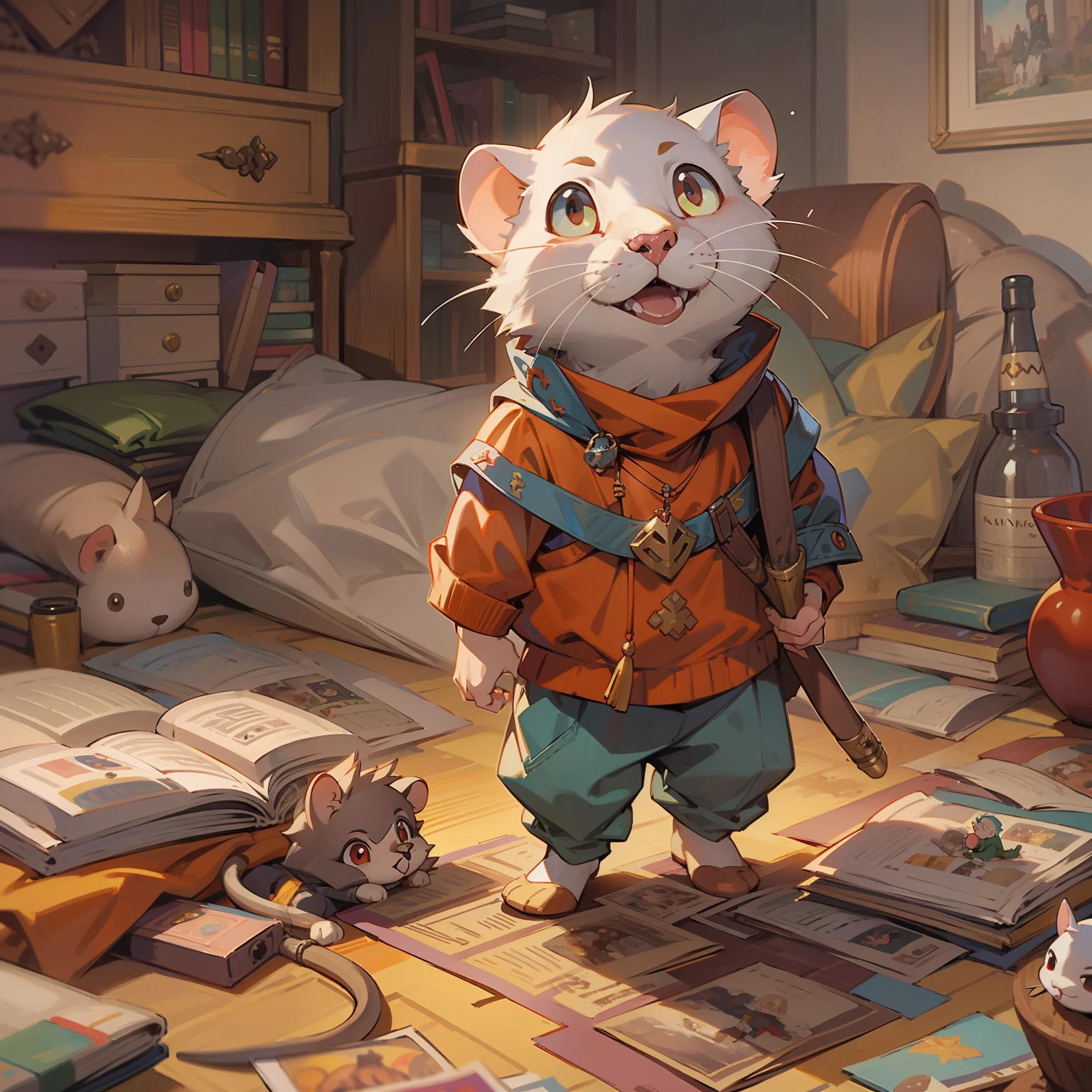stuart little um rato camundongo um rato fofo usando roupas de padre uma art para rpg game art stuart little