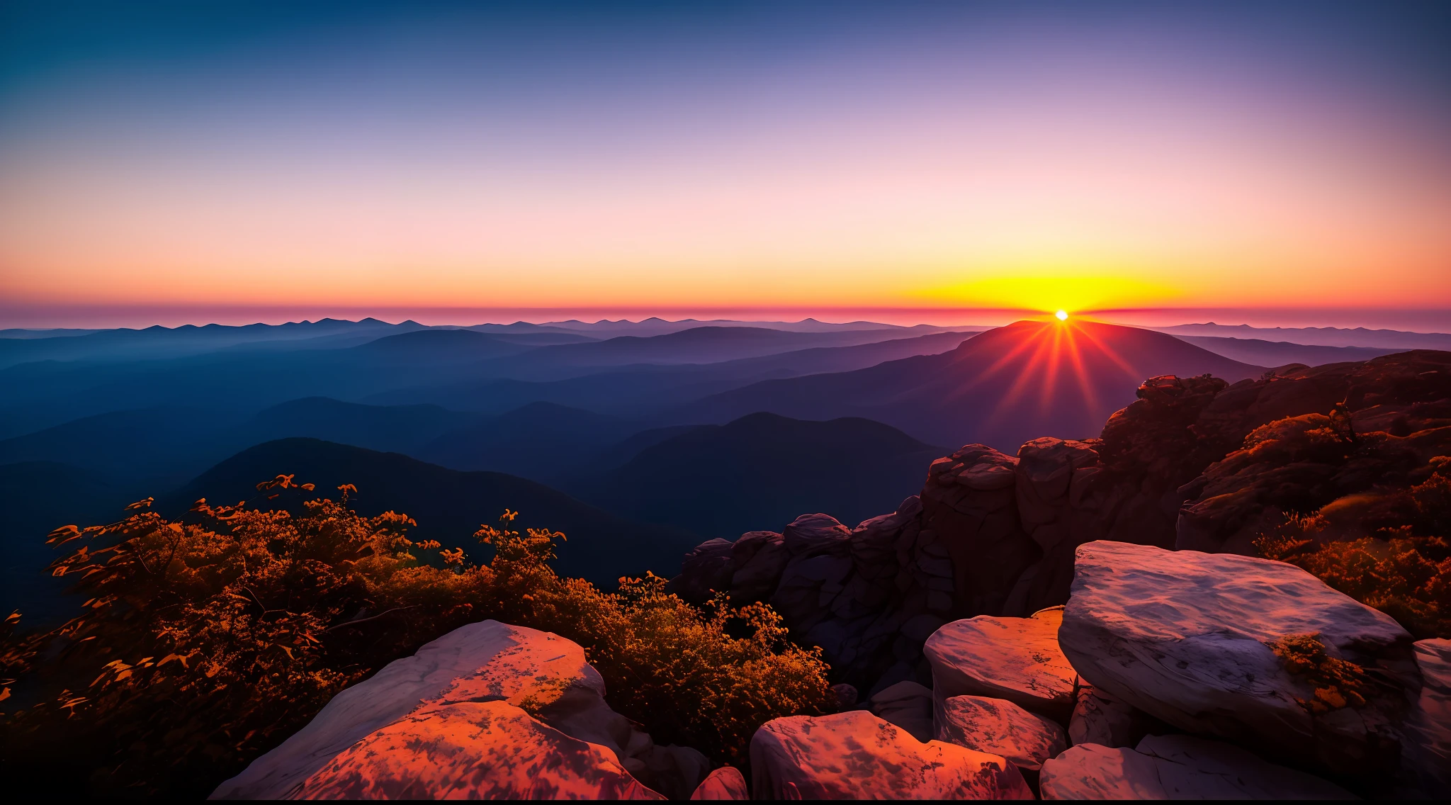 Sunset, evening glow, distant view, realistic, rich colors, gorgeous and colorful, wide-angle lens, shooting in the evening, positive film, naturalistic style, high-definition