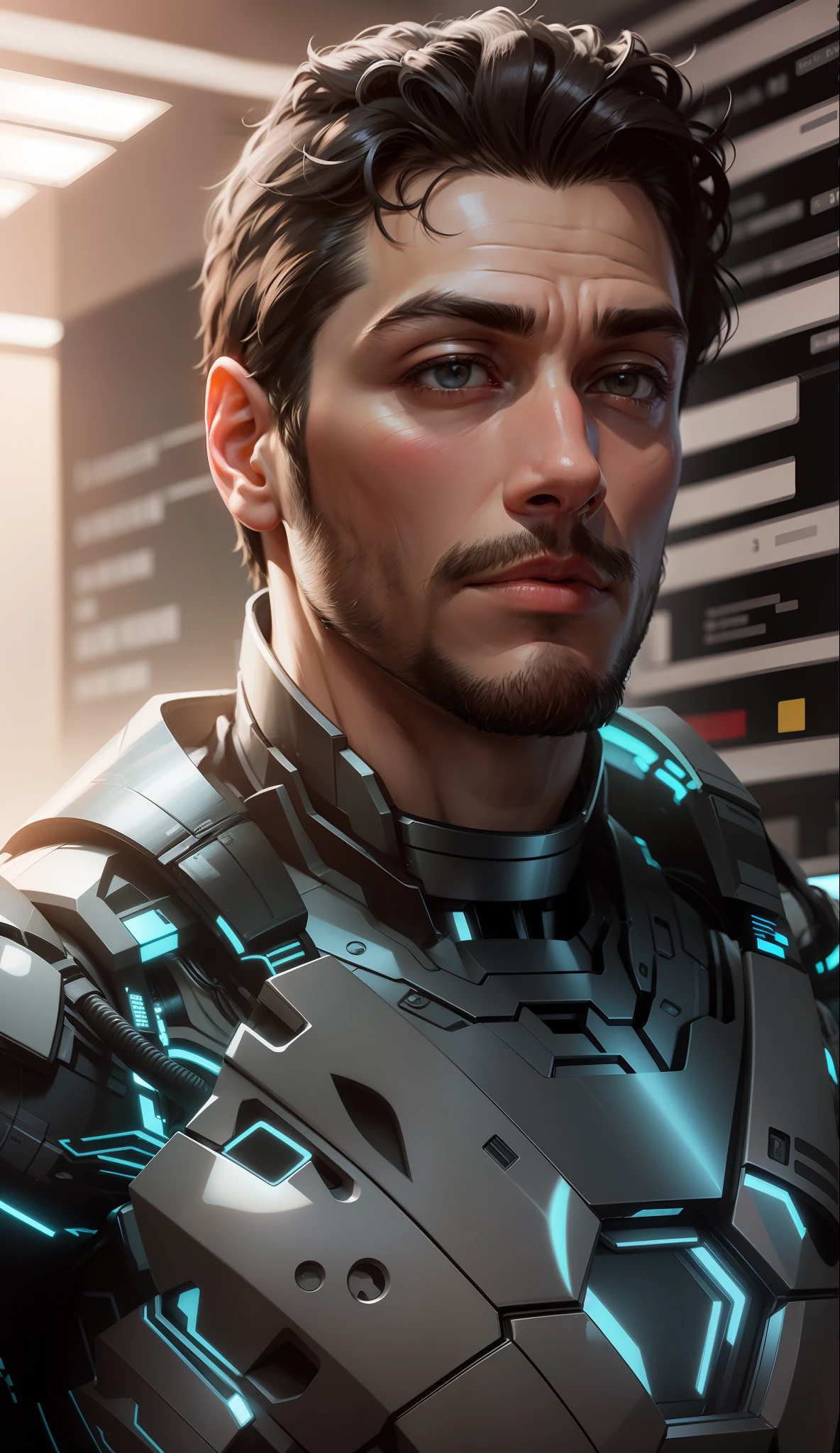 an attractive and successful modern man, expert in AI and computer science, technician, photorealist, hyperrealist --s 750 --v 562