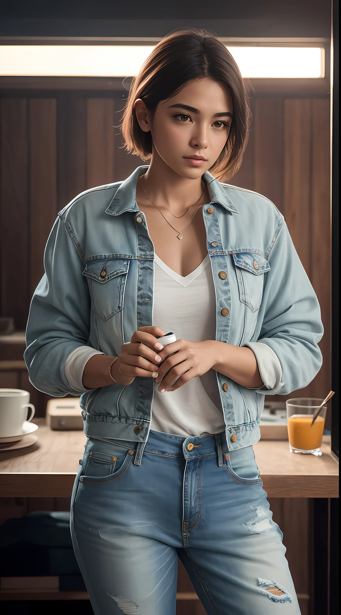 homem jovem, corpo inteiro, usando camisa e jeans, ((magro)), fotografiarrealista, fotografia, obra-prima, realista, Realismo, renderizado, Alto contraste, arte digital, fotográficorealista, trend in Artstation 8k HD, High definition, circunstanciado, Realistic;, detalhada, textura da pele, hiperdetalhada, Textura realista da pele, armadura, melhor qualidade, ultra high-resolution, (fotografiarrealista: 1.4), alta resolução, detalhada, fotografia crua, sharp re, Nikon D850 Film Stock Photography 4 Camera Kodak Portra 400 Lens F1.6 colors rich hyper realistic texture dramatic lighting unrealengine trend in artstation cinestill 800, RAW.