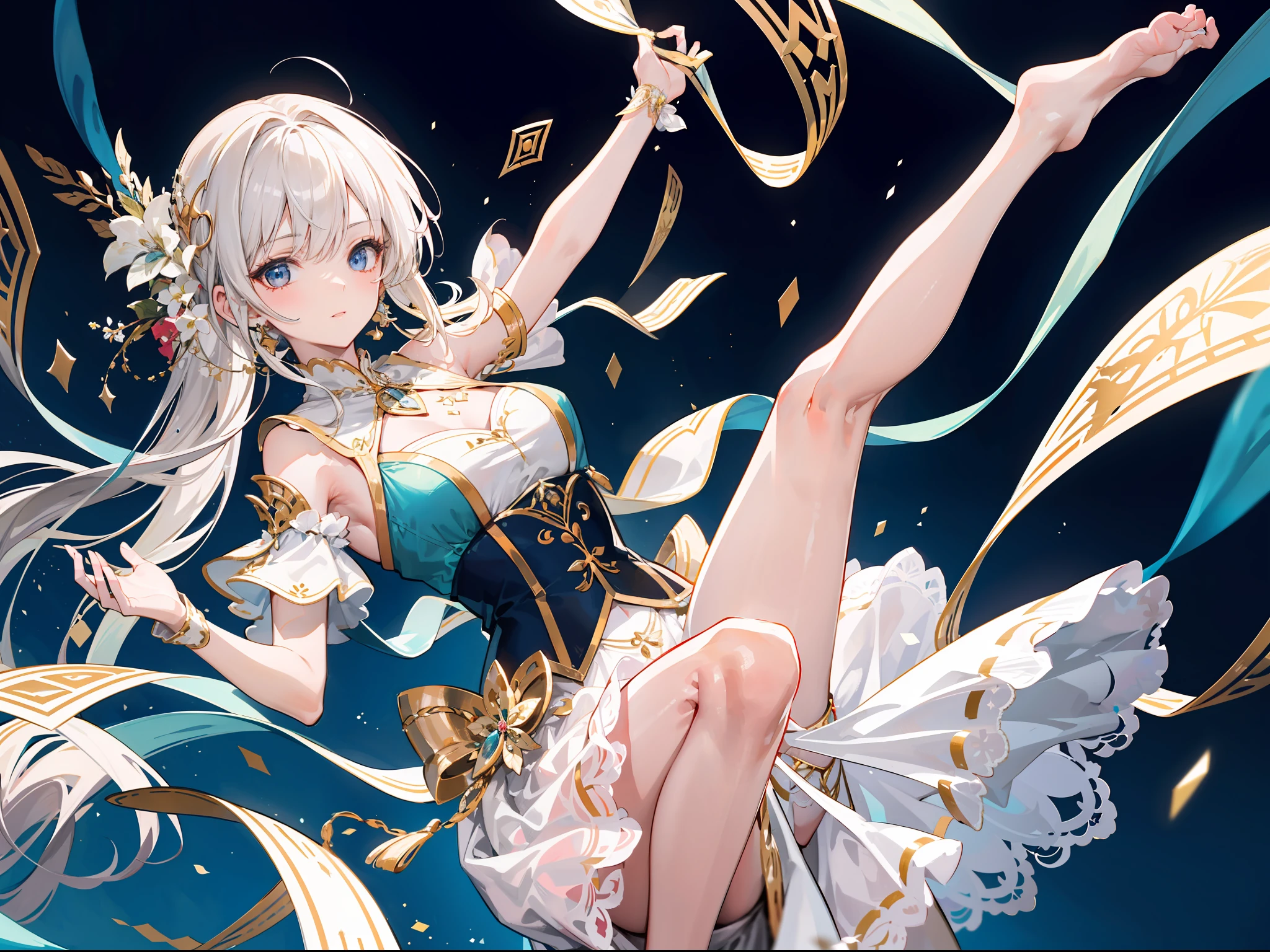 Create an illustration of an enchanting marionette named Charlotte, brought to life with magical realism. Craft her with intricate details, resembling a wooden puppet, but with an air of extraordinary lifelikeness. Her jointed limbs and delicate features exude elegance and grace. Let her eyes gleam with a hint of magic, as if they hold a world of emotions within.
Illustrate Charlotte gracefully dancing on a beautifully crafted stage, with her strings delicately manipulated by her creator. Capture the moment where she appears to be twirling with effortless charm, as though her movements are an exquisite dance of their own. Surround her with an aura of wonder, as if her presence fills the room with enchantment and joy.
