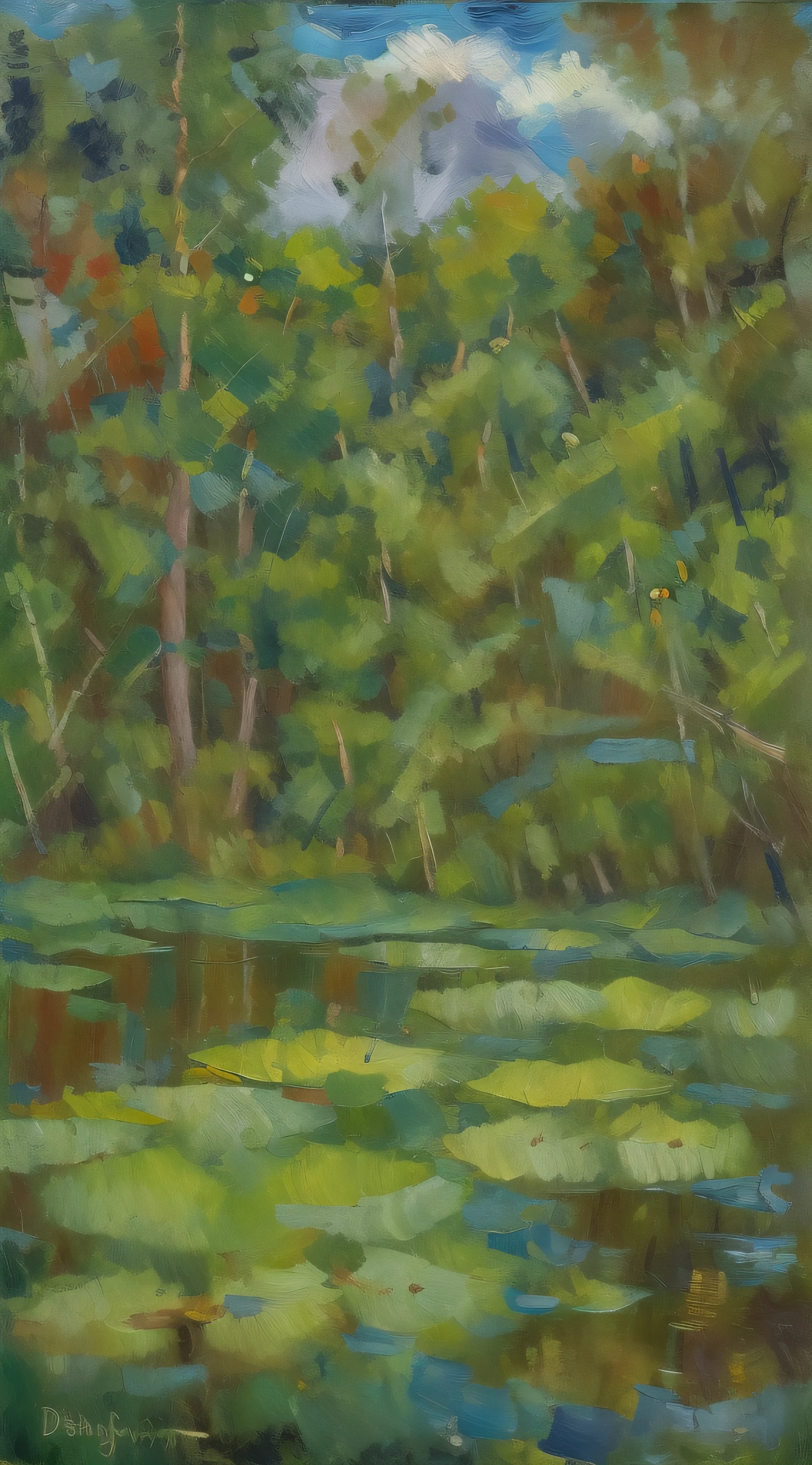 varias victoria amazonica em uma pintura estilo van gogh, muitas victoria amazonica, vitoria regia, profundidade, alta resolução, 8k, detalhes intricados