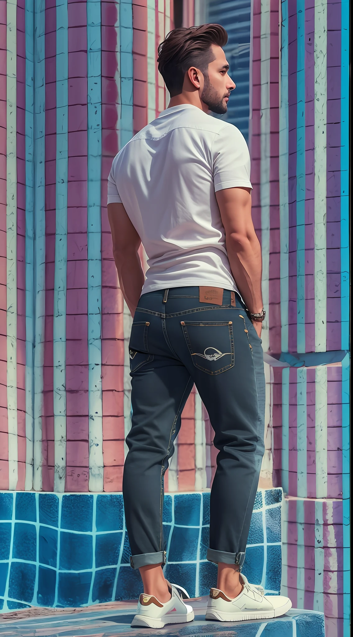 homem jovem, corpo inteiro, ((usando camisa plaid and jeans pants)), fotografiarrealista, fotografia, obra-prima, realista, Realismo, renderizado, Alto contraste, arte digital, fotográficorealista, trend in Artstation 8k HD, High definition, circunstanciado, Realistic;, detalhada, textura da pele, hiperdetalhada, Textura realista da pele, armadura, melhor qualidade, ultra high-resolution, (fotografiarrealista: 1.4), alta resolução, detalhada, fotografia crua, sharp re, Nikon D850 Film Stock Photography 4 Camera Kodak Portra 400 Lens F1.6 colors rich hyper realistic texture dramatic lighting unrealengine trend in artstation cinestill 800, RAW.