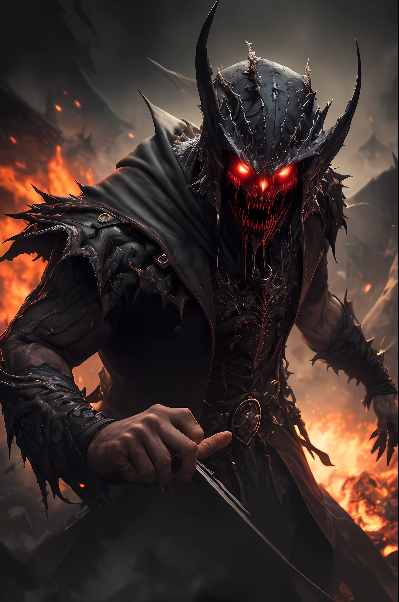 (Extremely detailed 8k wallpaper), a mid shot photo of a terrifying vampire fear elder, complex, highly detailed, and dramatic