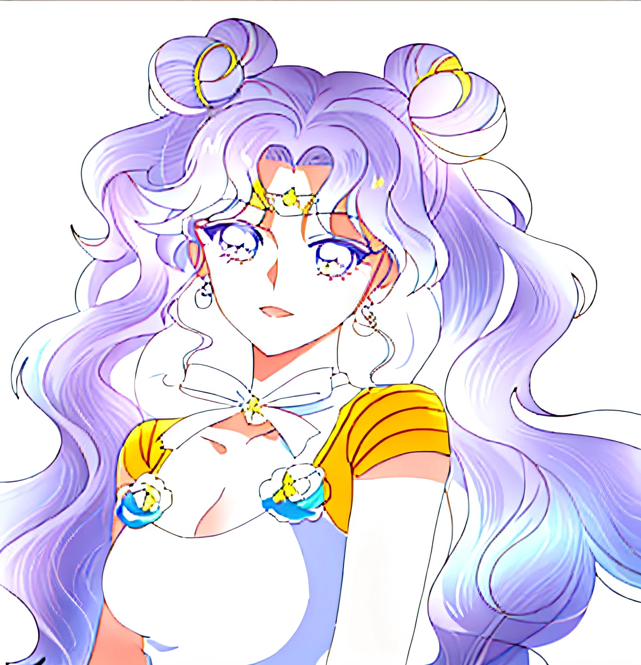 A painting of a woman with long hair and a bow, perfect lineart, clean lineart, clean anime outlines, extremely fine ink lineart, inspired by Sailor Moon, clean coloring book page, line art colouring page, anime style drawing, Anime Paintings, bold lineart, thick black lineart, Simple lines of art, author:the sailor moon, an anime drawing