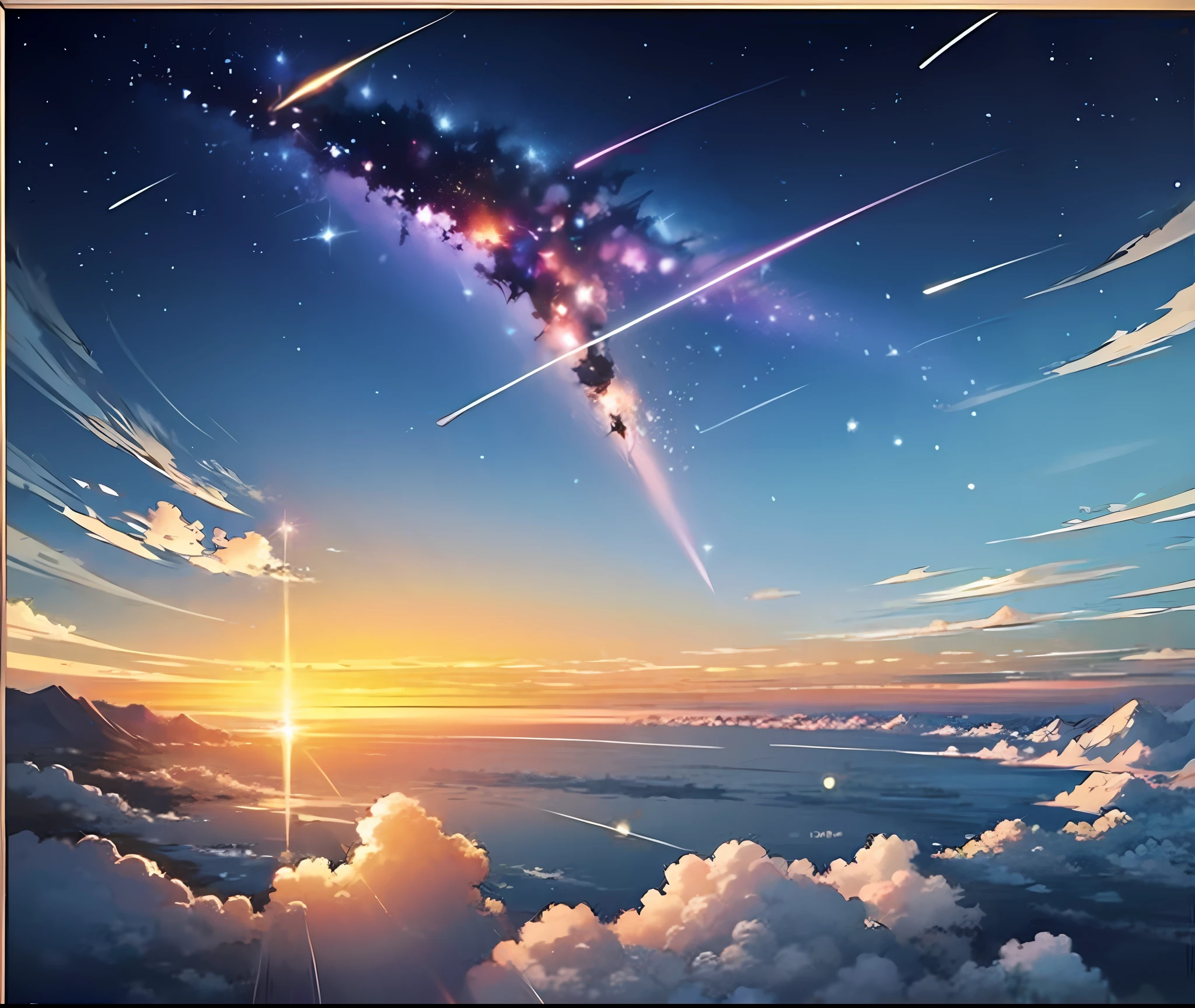 A picture of a picture of a sky with a shooting star - SeaArt AI