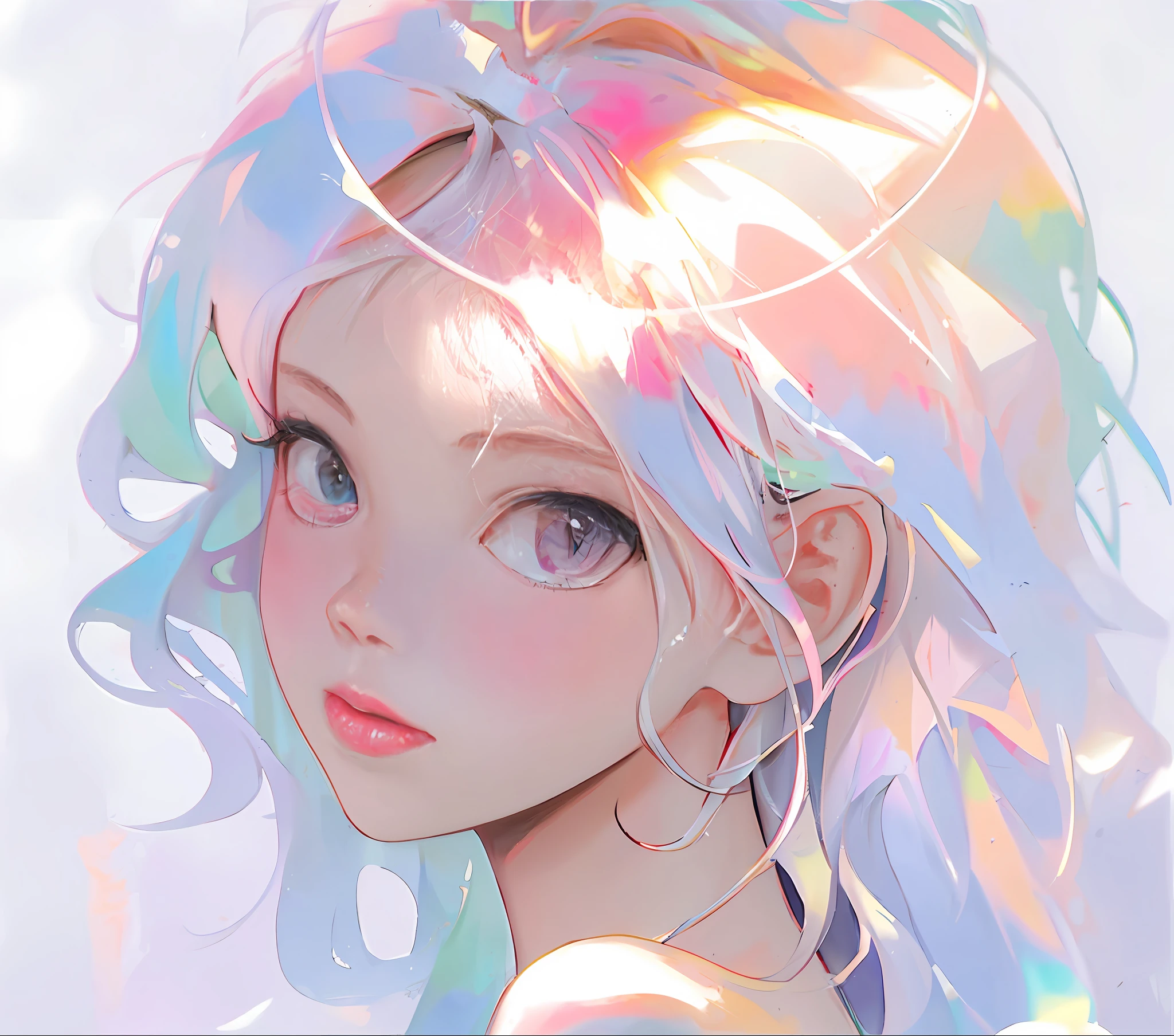 (Solid color: 0.9), (Color: 1.1), (Masterpiece: 1, 2), Close-up of face, Detail of face, Best quality, Masterpiece, High resolution, Original, extremely detailed wallpaper, Look at the viewer,,, 1girl, solo, portrait