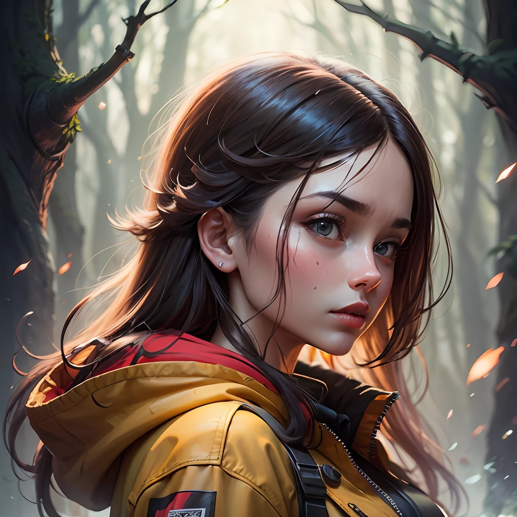 Red riding, chapeuzinho vermelho em um trilha na floresta, segurando um rifle. There's a woman in a red coat holding a gun, Wojtek FUS, Cosplay capuz vermelho, Alena Aenami e Artgerm, como personagem de overwatch, em uma trilha na foresta, fotografia de personagens, red and cinematic lighting, Anato Finnstark e Alena Aenami, Artgerm e Atey Ghailan, cinemactic. por leng jun, fantasia, chapeuzinho vermelho --auto --s2