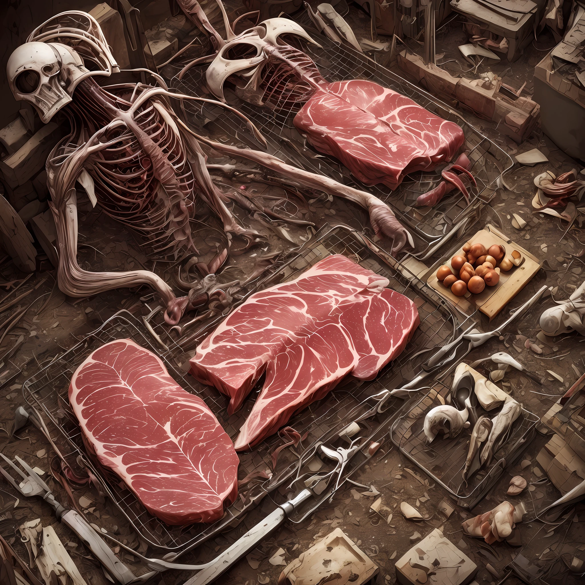 Best quality, High_Resolution, distinct_image,Alien , Giger, internal organs, Post-apocalypse, Peel the meat, Guro,Broken creatures, dead person --auto