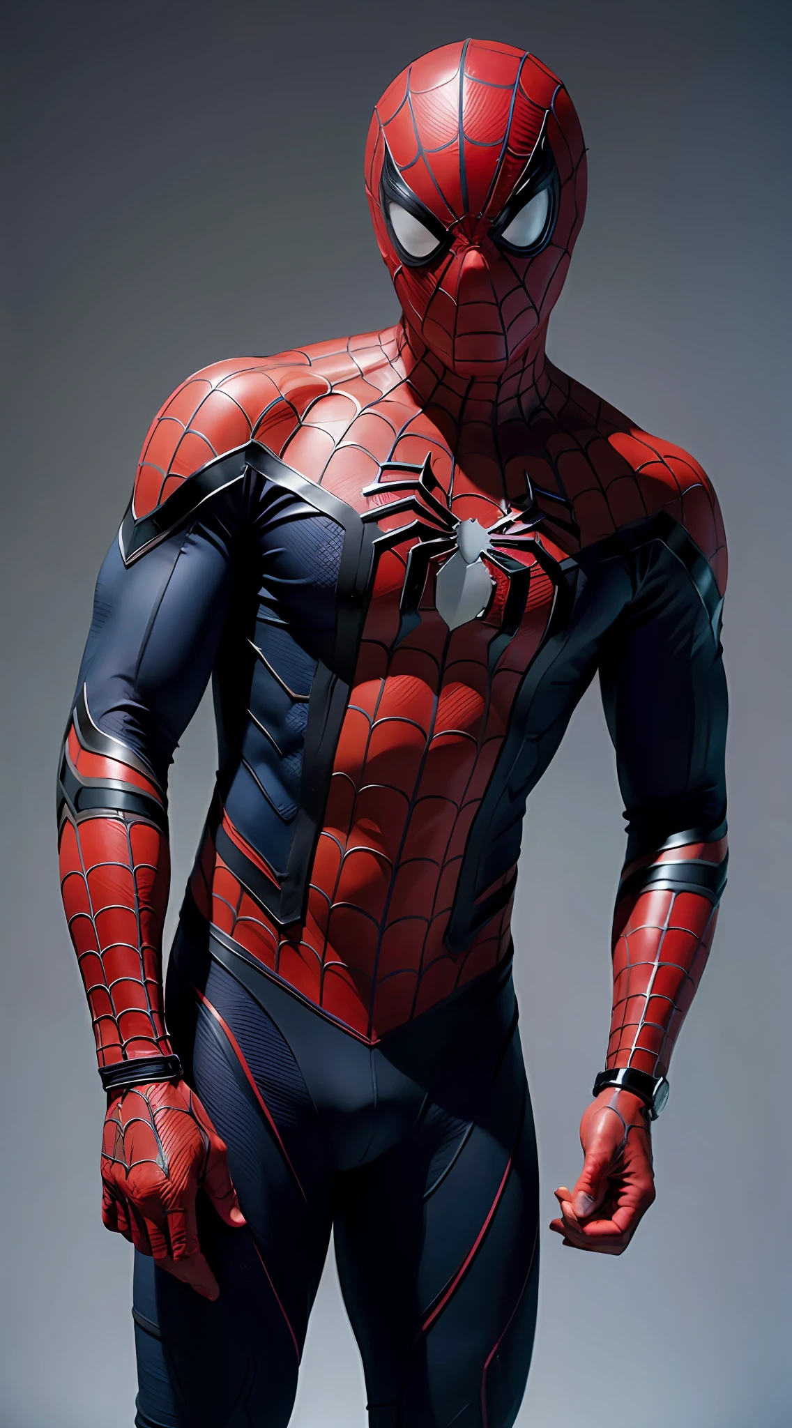 spider-man、realisitic、The upper part of the body、well-muscled