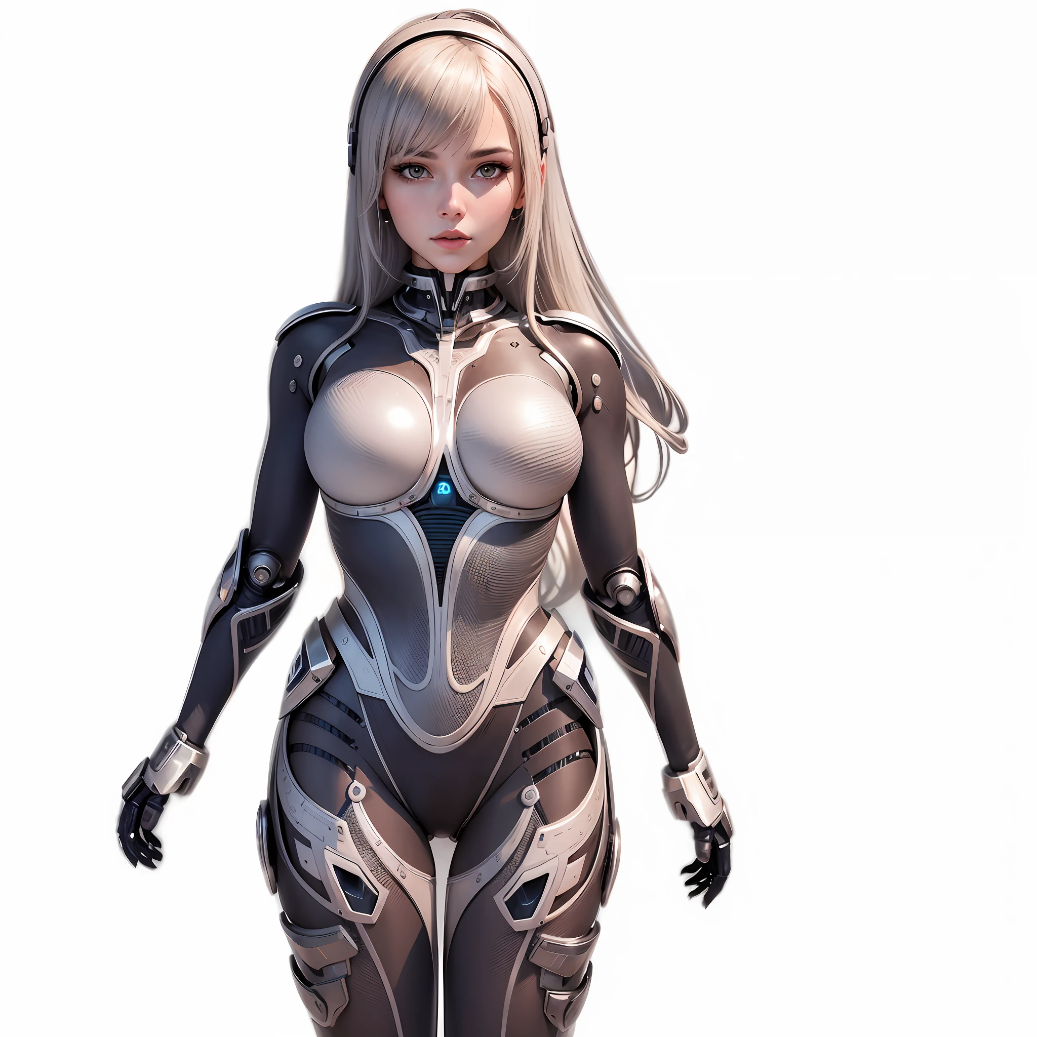 Close-up of a woman wearing a helmet in a straitjacket, beautiful white girl cyborg, gynoid cyborg body, perfect anime cyborg woman, perfect cyborg female, girl in mecha cyber armor, female cyborg, Cute cyborg girl, cyborg - girl with silver hair, young lady cyborg, Cyborg girl, beautiful alluring female cyborg, beautiful female cyborg