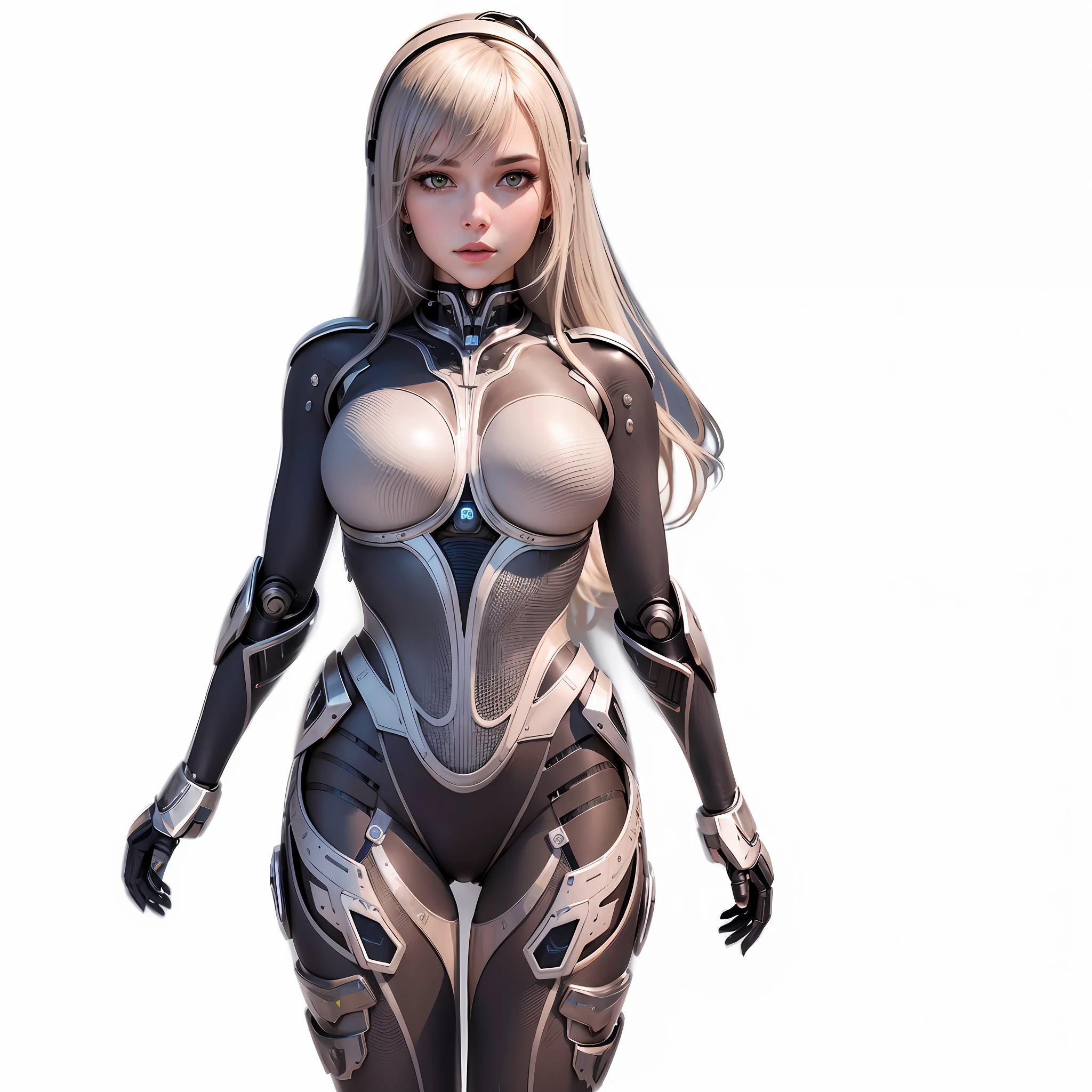 Close-up of a woman wearing a helmet in a straitjacket, beautiful white girl cyborg, gynoid cyborg body, perfect anime cyborg woman, perfect cyborg female, girl in mecha cyber armor, female cyborg, Cute cyborg girl, cyborg - girl with silver hair, young lady cyborg, Cyborg girl, beautiful alluring female cyborg, beautiful female cyborg
