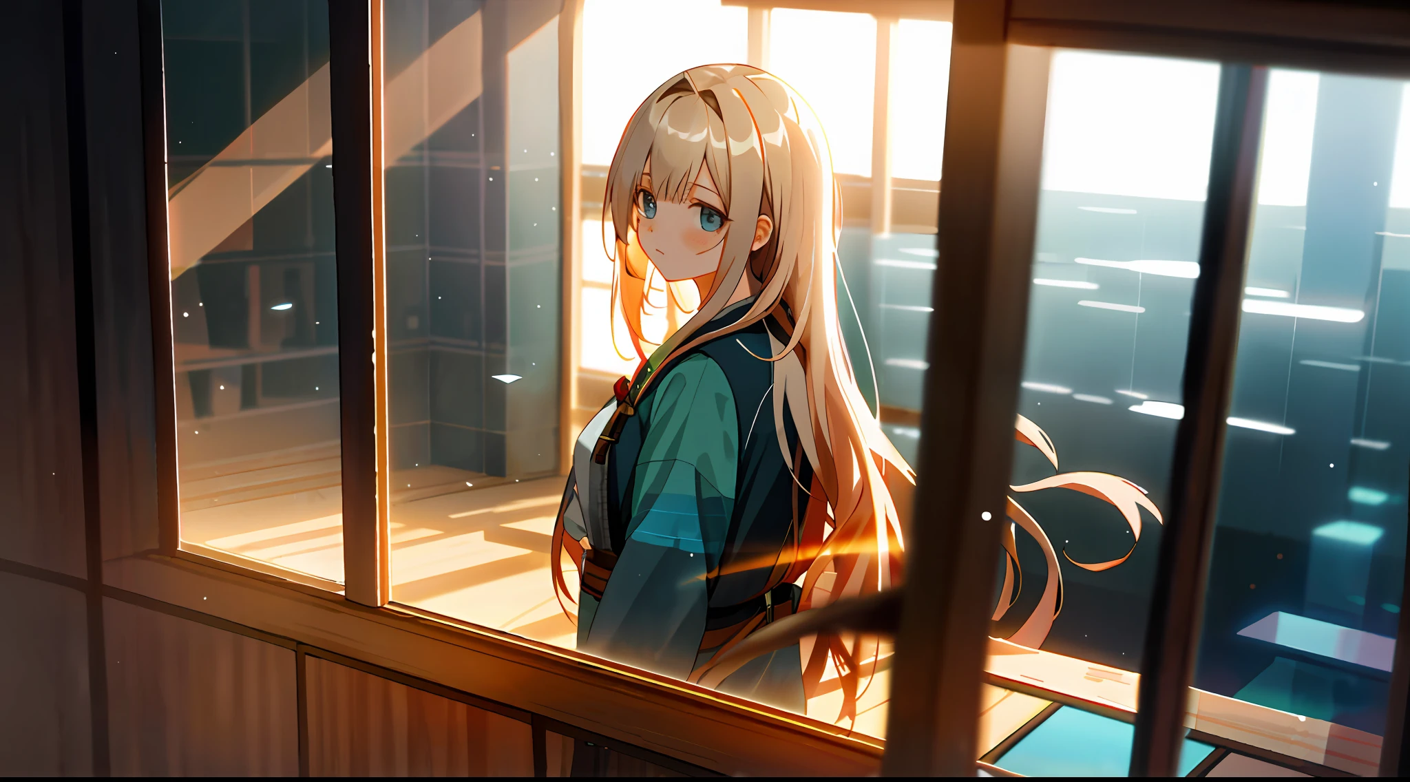 zori，glass，Long-haired girl，Vacated，Light，HD beauty CG