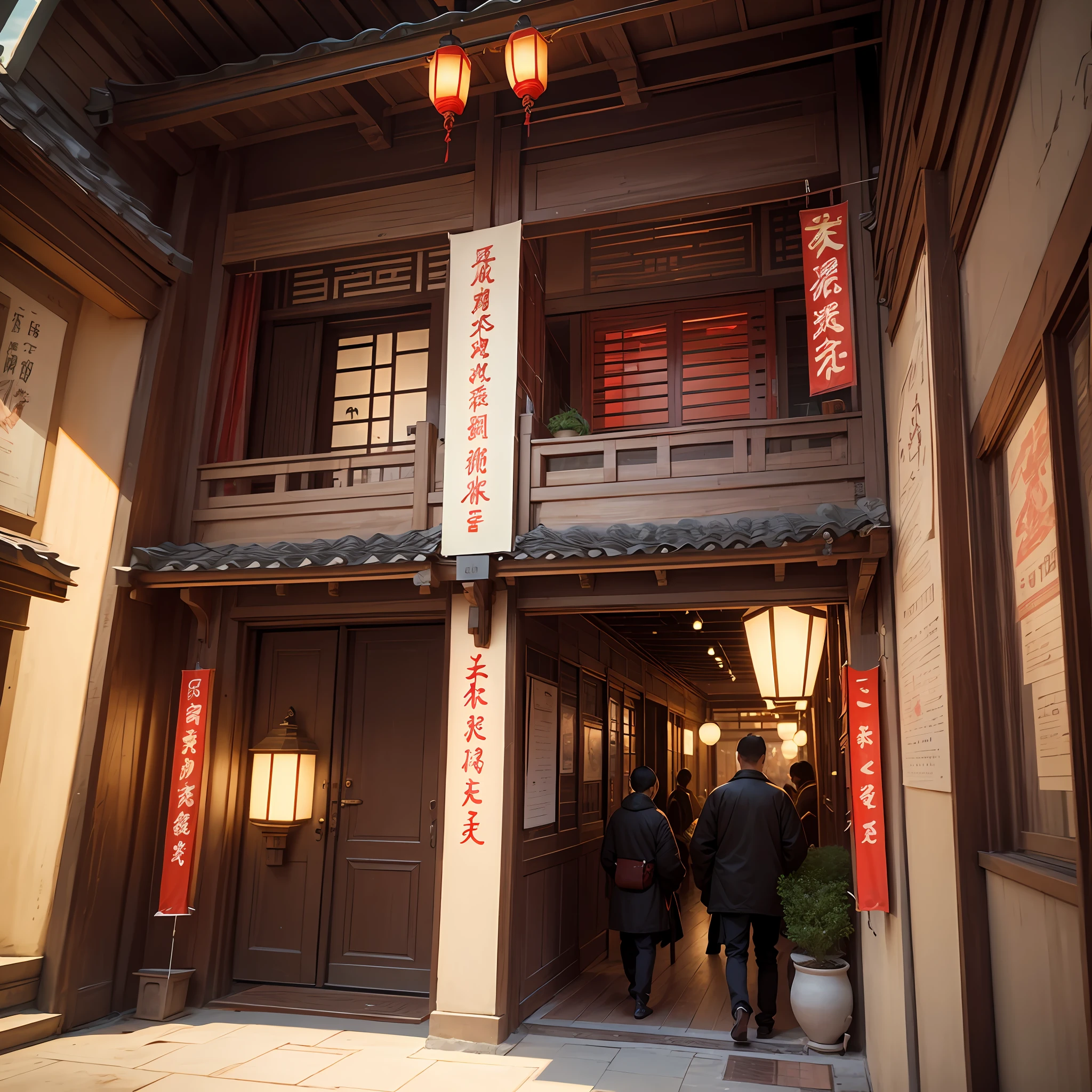 photorealisti，Chongqing，Lanterns，the Tang Dynasty，Layers of eaves --auto