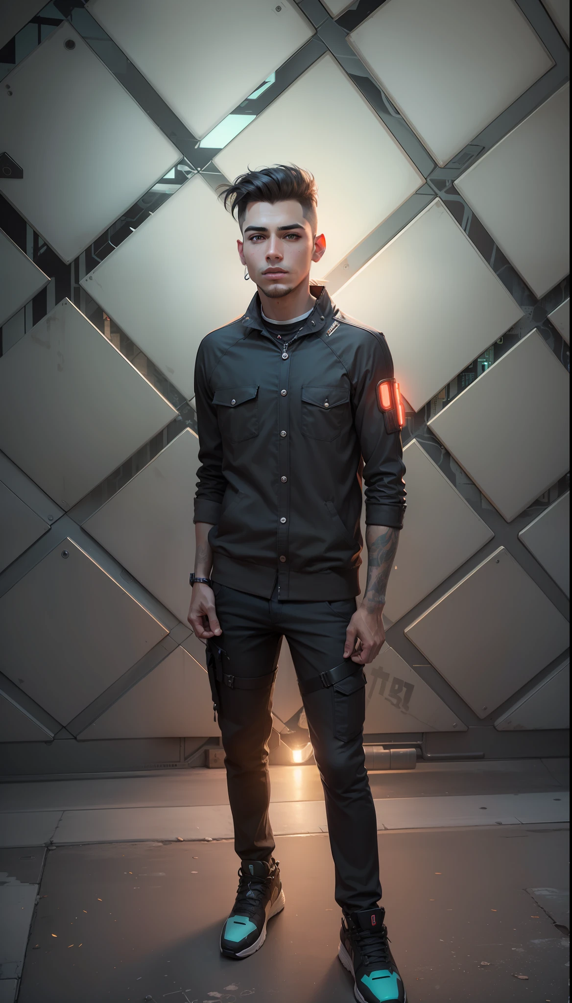 Change background cyberpunk handsome boy, realistic face, 8k, ultra realistic,