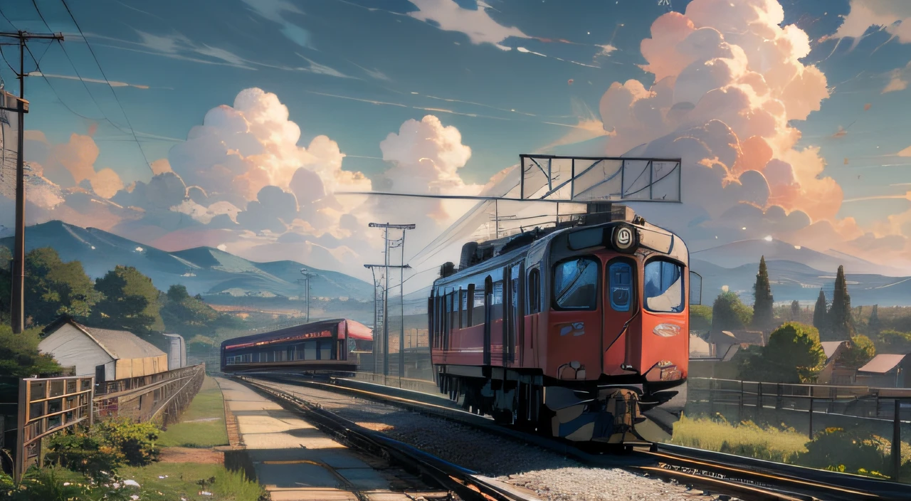 anime scenery of a train traveling through a rural countryside, beautiful anime scenes, Anime Sky, Anime background art, beautiful anime scenery, Anime art wallpaper 4k, Anime art wallpaper 4 K, anime beautiful peace scene, Anime landscapes, Anime art wallpaper 8 K, anime backgrounds, 4K anime wallpaper, anime landscape wallpapers, Anime wallpaper 4 k, Anime wallpaper 4K
