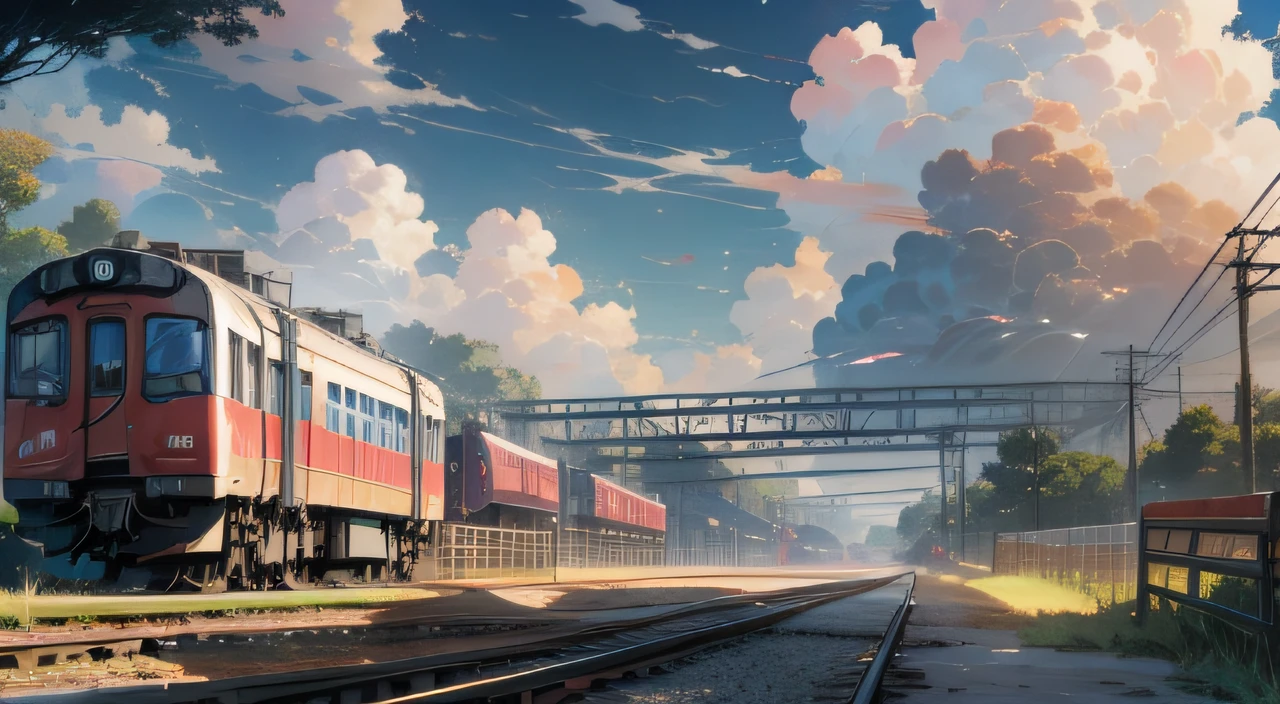 anime scenery of a train traveling through a rural countryside, beautiful anime scenes, Anime Sky, Anime background art, beautiful anime scenery, Anime art wallpaper 4k, Anime art wallpaper 4 K, anime beautiful peace scene, Anime landscapes, Anime art wallpaper 8 K, anime backgrounds, 4K anime wallpaper, anime landscape wallpapers, Anime wallpaper 4 k, Anime wallpaper 4K