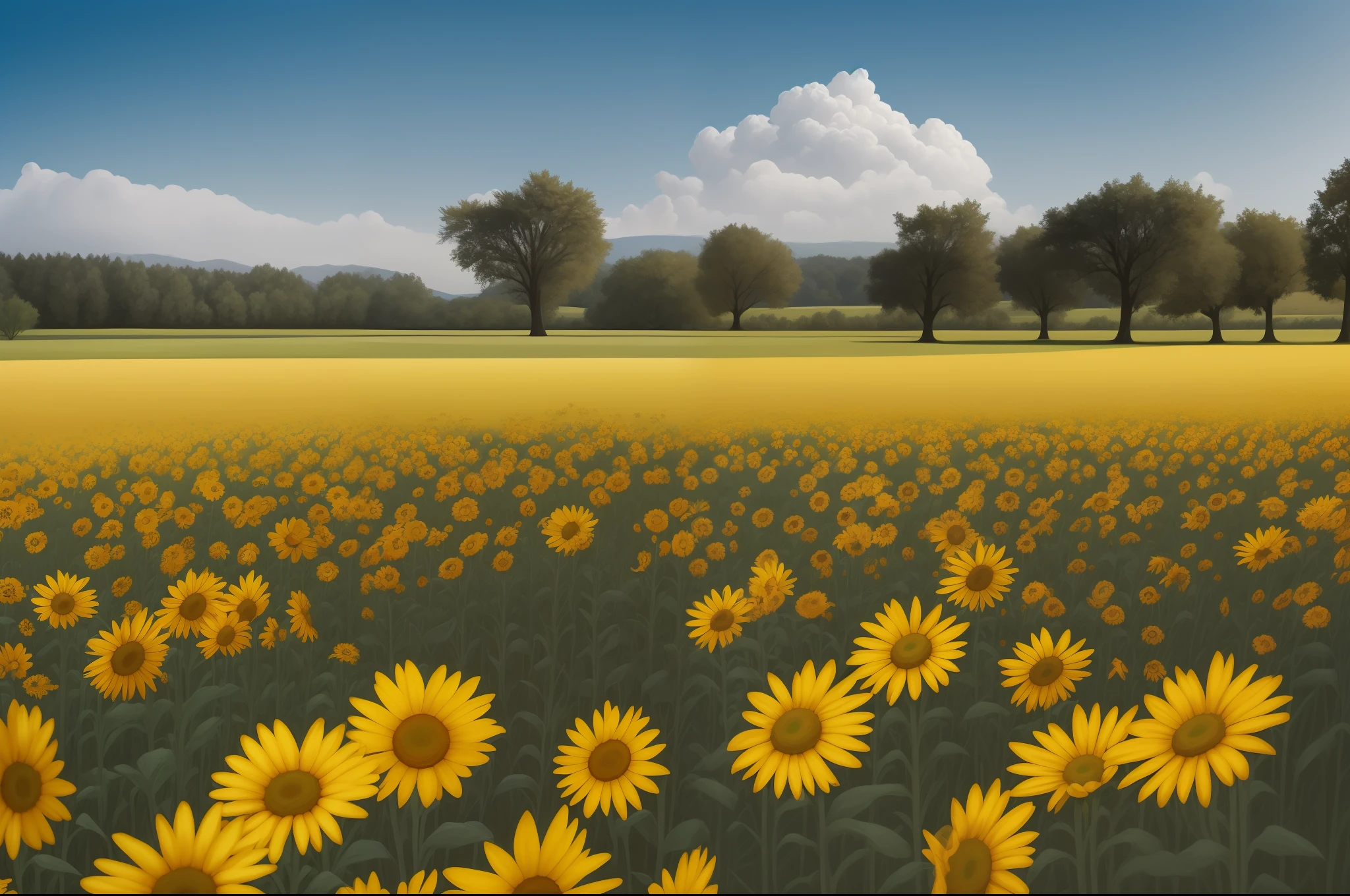 hay un campo de girasoles con un camino en el medio, girasoles, paul barson, colores: girasoles amarillos, colores: girasoles amarillos, girasoles en el fondo, campo de girasoles, escena: campo de girasoles, escena: campo de girasoles, de Aleksander Gierymski, de Eugeniusz Zak, alexey egorov, de Leo Goetz