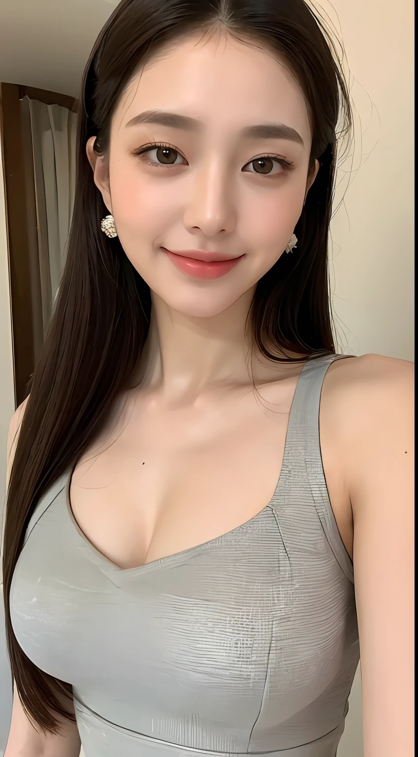 ((Best Quality, 8K, Masterpiece: 1.3)), 1girl, Slim Abs Beauty: 1.3, (Hairstyle Casual, Big Breasts: 1.2), Dress: 1.1, Super Fine Face, Delicate Eyes, Double Eyelids, Smile, Home