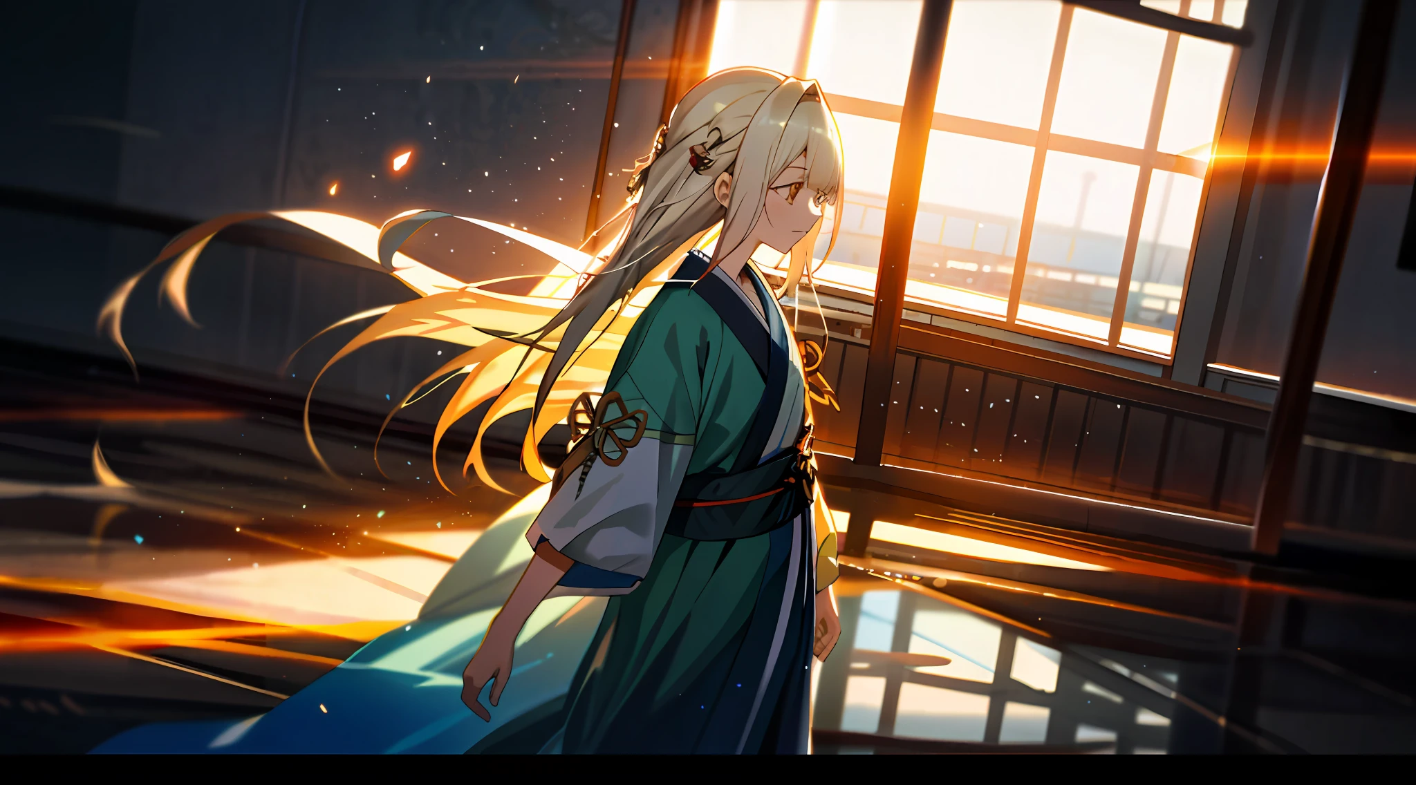 zori,glass,Long-haired girl,Vacated,Light,HD beauty CG