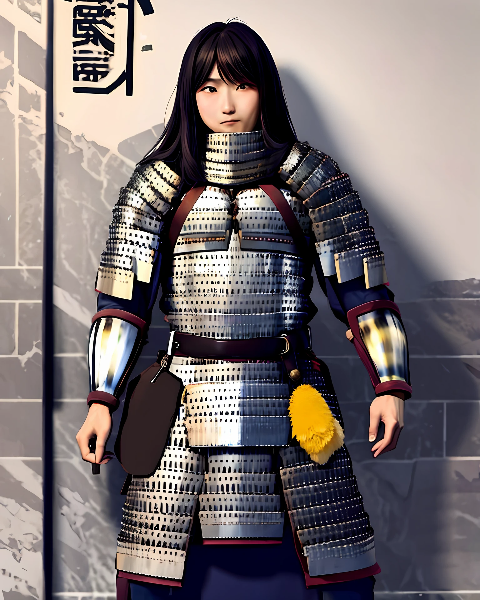 Gao Yuanyuan wears steel armor